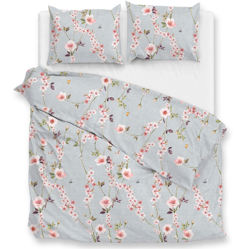 Zo!Home Dekbedovertrek Rafa Katoen Bloemen 140x200 Cm Anti Allergie & Anti Huisstofmijt  - 