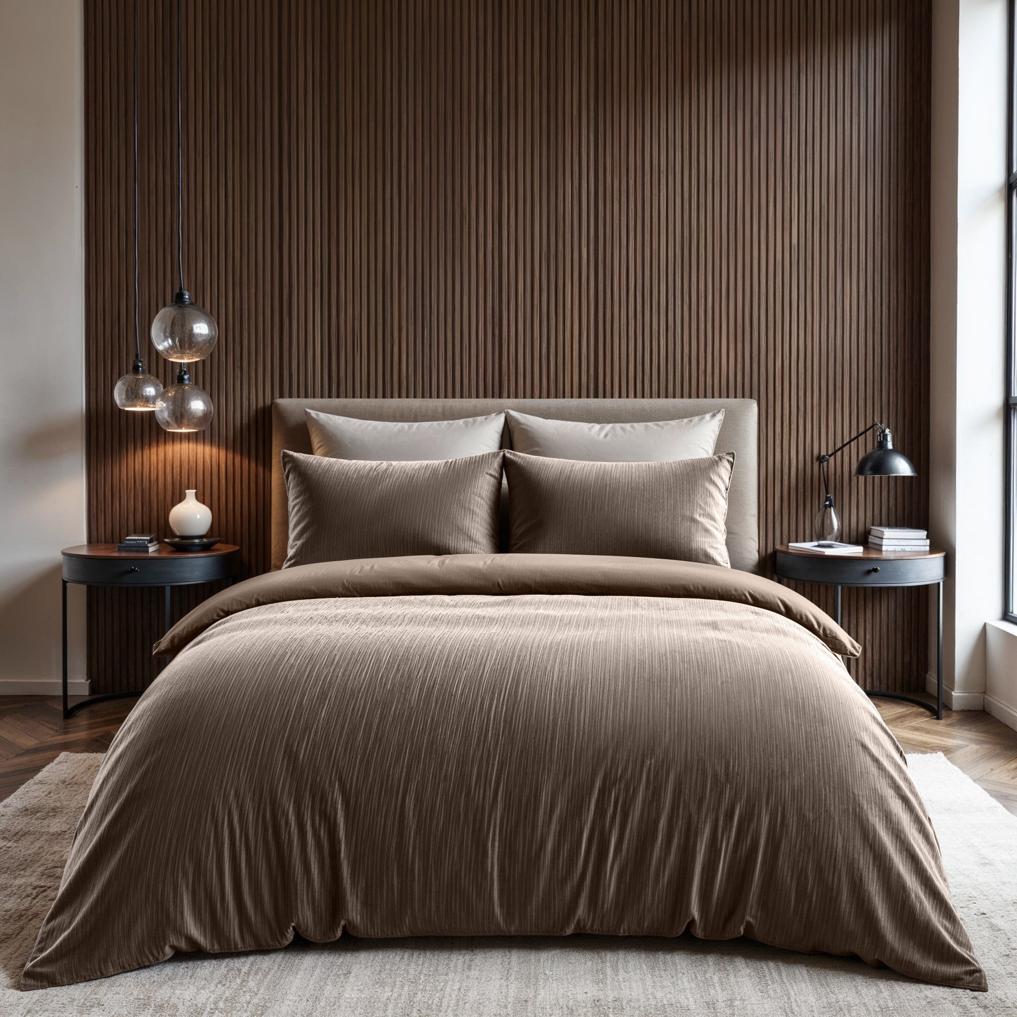 RoyalTextile - Velvet Cartier Dekbedovertrek - Taupe - 200 x 220
