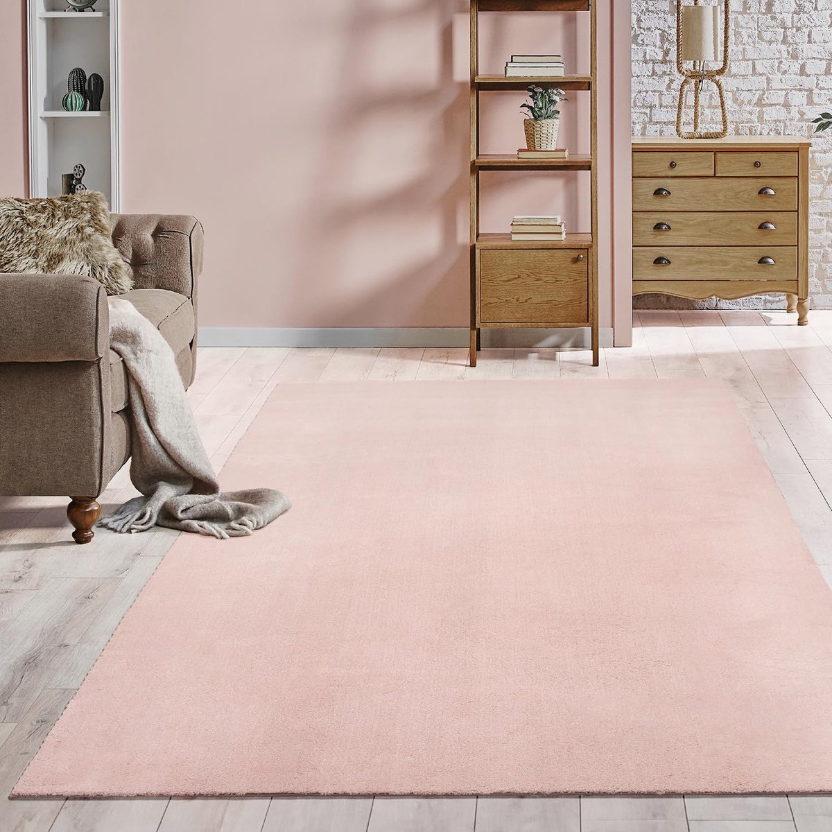 Merinos Karpet24 Loft - Luxe, Fluweelzacht Effen Vloerkleed in Roze-Blush, Modern & Stijlvol-120 x 160 cm