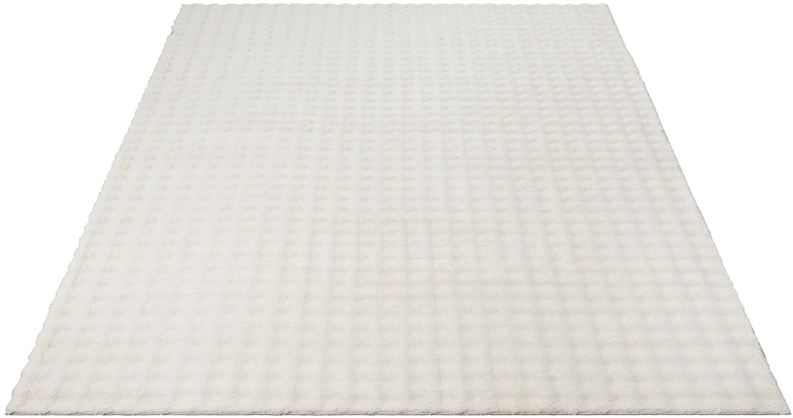 Merinos Karpet24 Flow - Knuffelig Bubbeltapijt, Wasbaar & Antislip, Zacht en Onderhoudsvriendelijk, Beige-140 x 200 cm