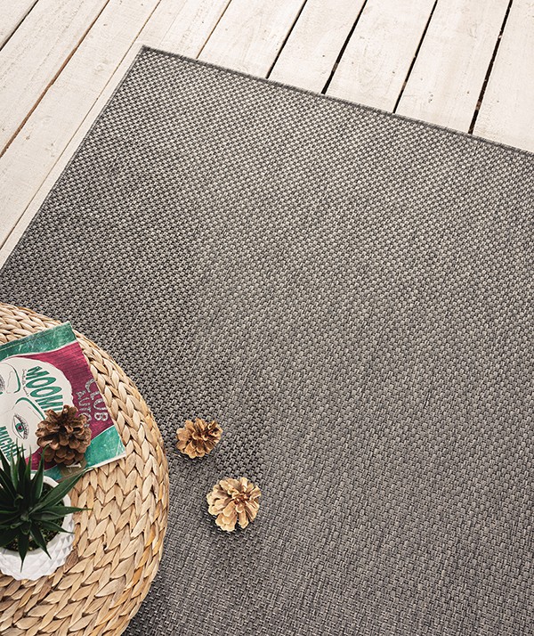 Merinos Karpet24 Sisal - Modern Effen Vloerkleed voor Binnen & Buiten, Antraciet-140 x 200 cm