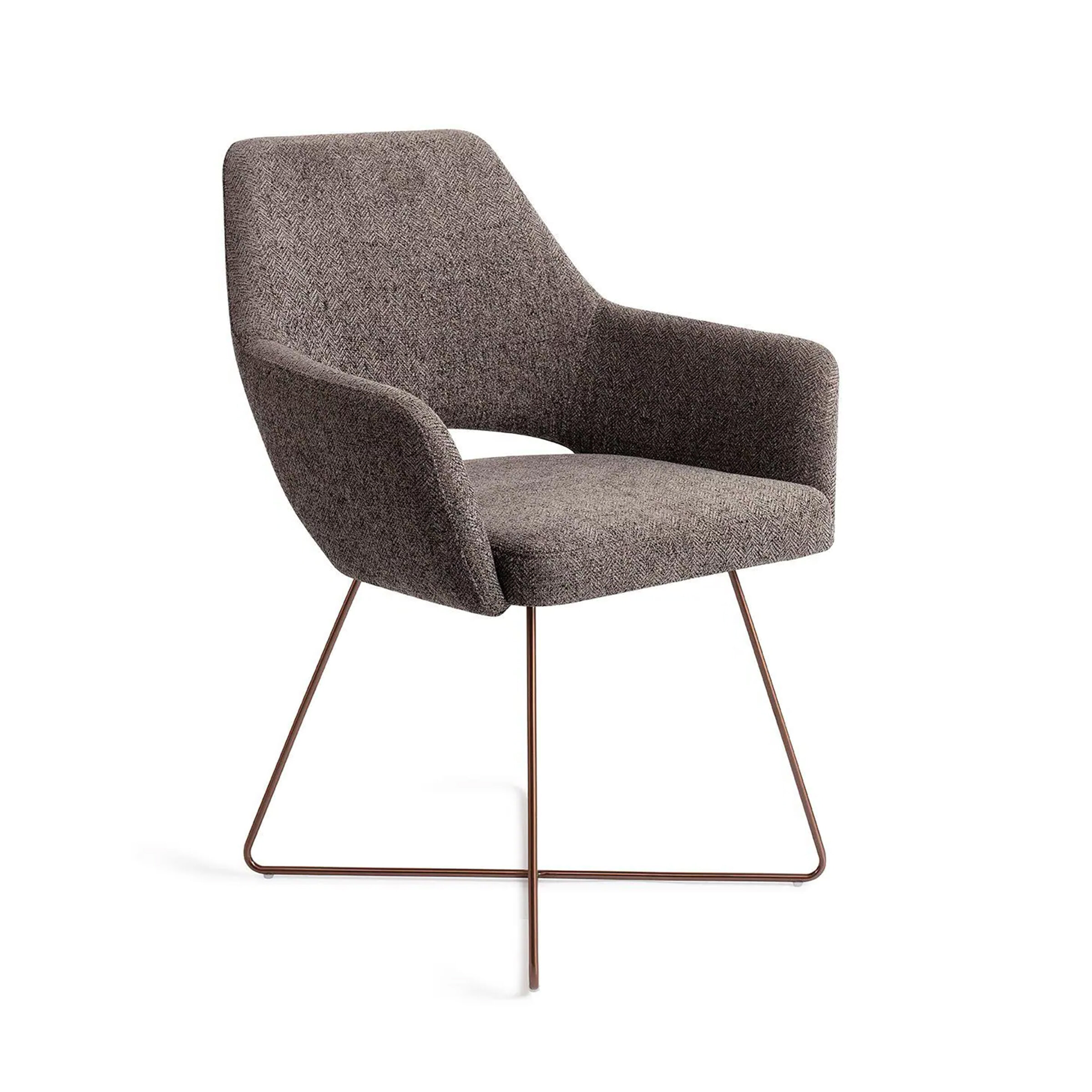 Jesper Home Eetkamerstoel Yanai Cross Rose Gold - Amazing Grey