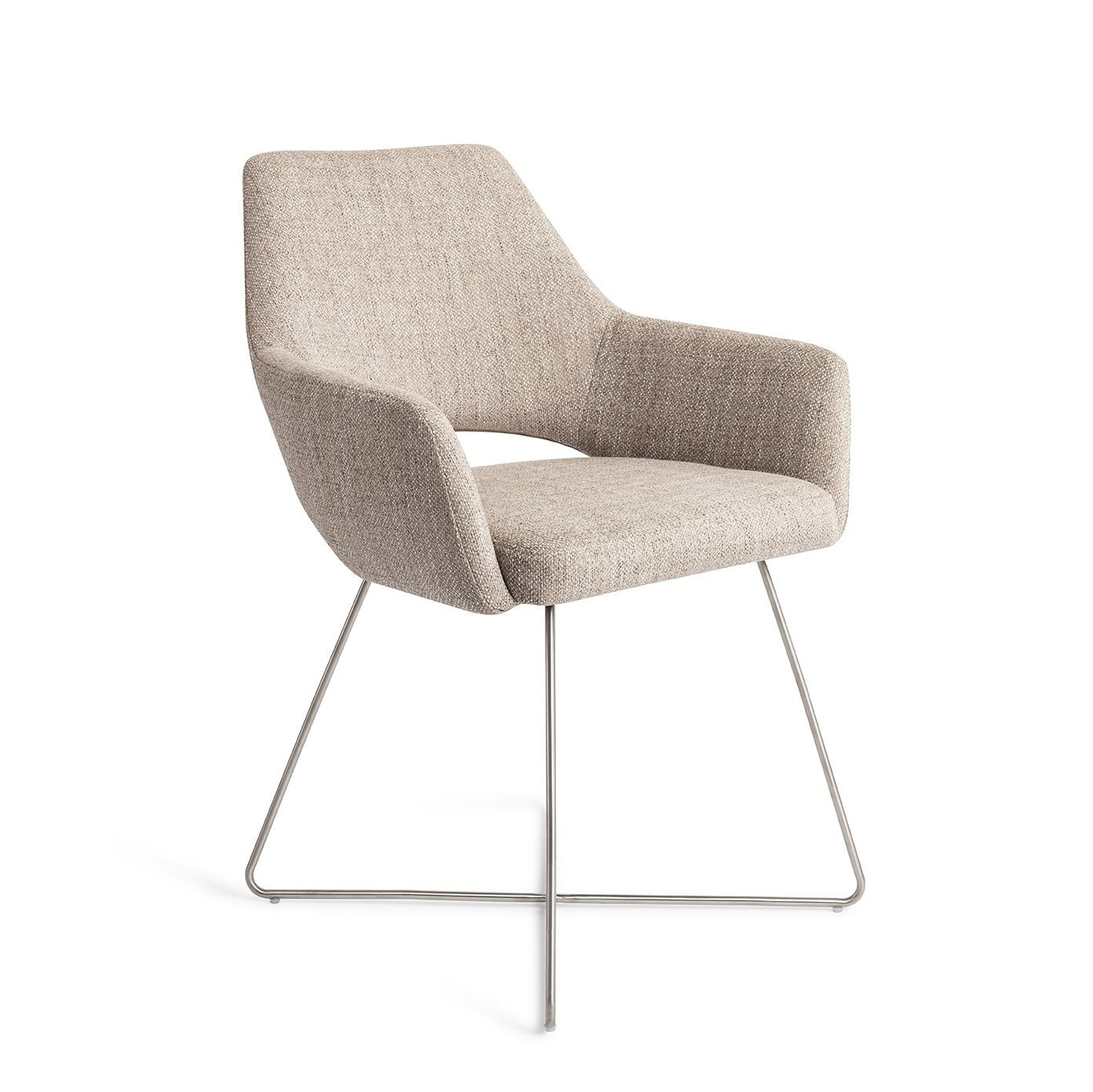 Jesper Home Eetkamerstoel Yanai Cross Steel - Biscuit Beach