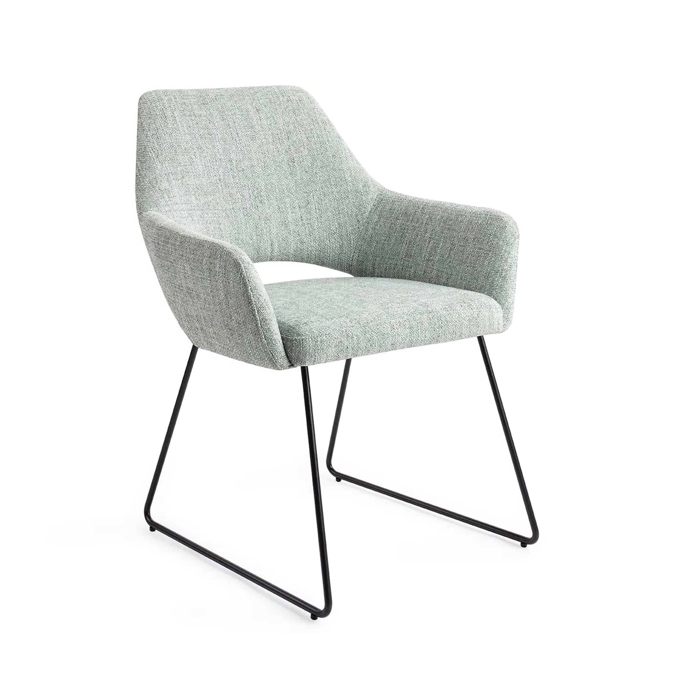 Jesper Home Eetkamerstoel Yanai Slide Black - Soft Sage