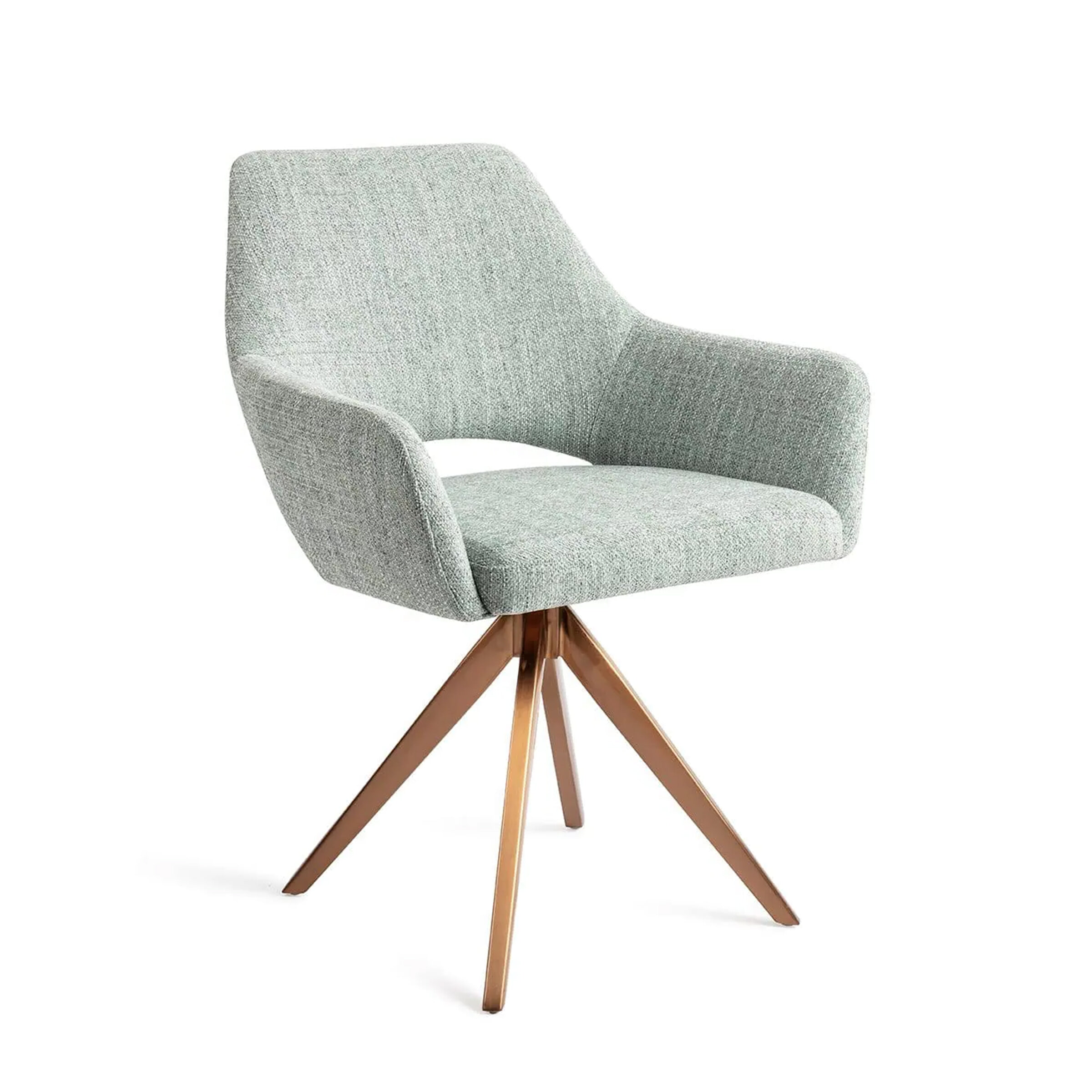 Jesper Home Eetkamerstoel Yanai Turn Rose Gold - Soft Sage