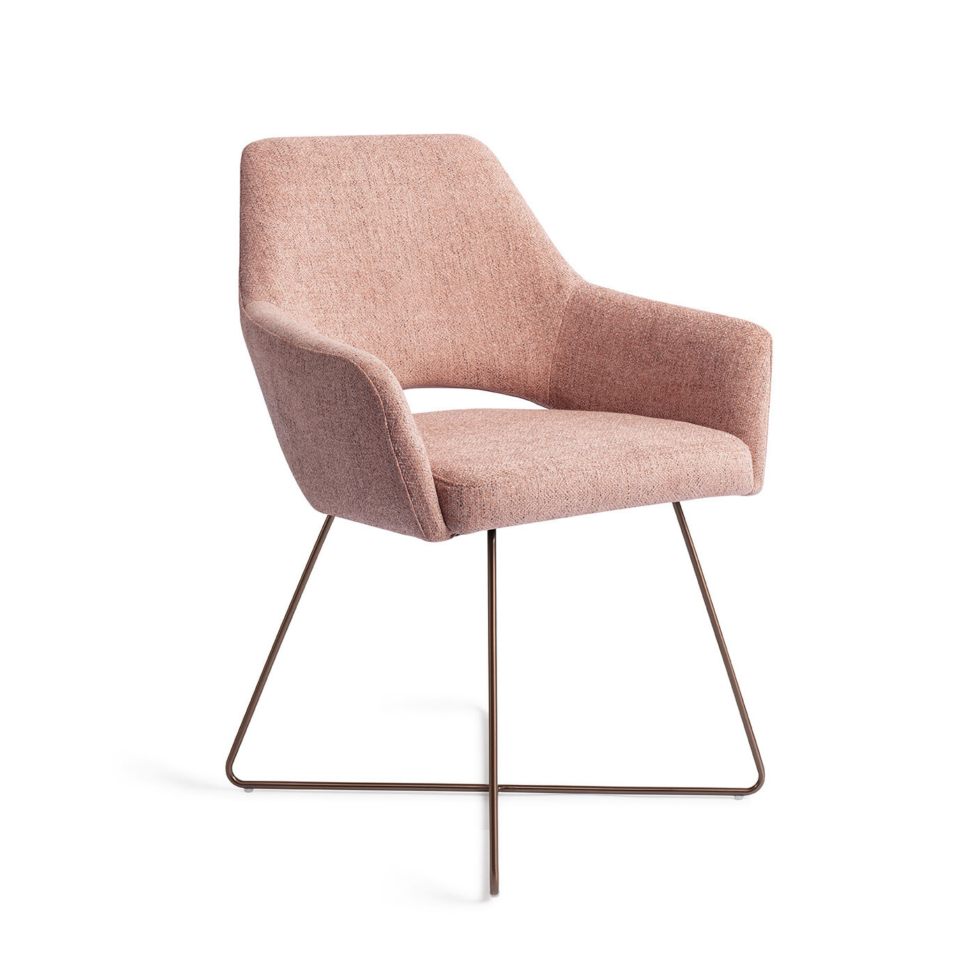 Jesper Home Eetkamerstoel Yanai Cross Rose Gold - Pink Punch