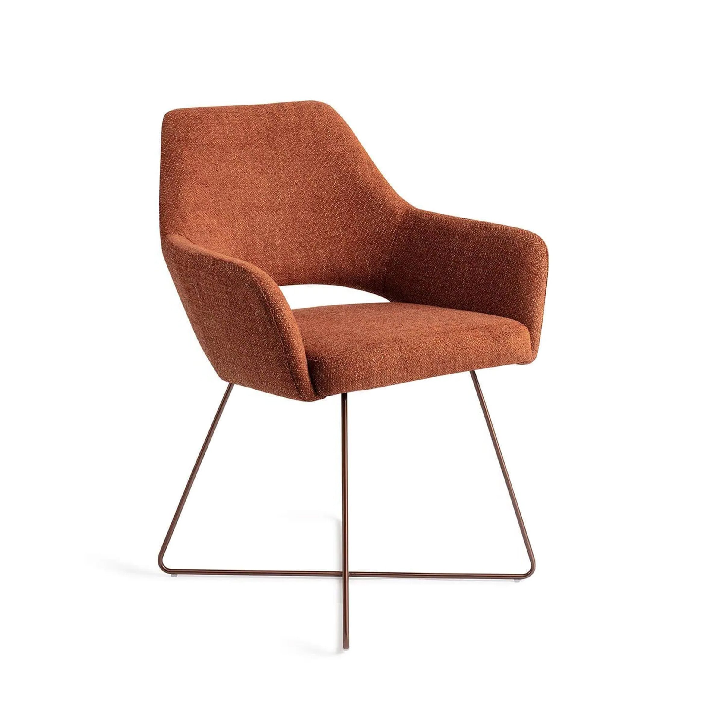 Jesper Home Eetkamerstoel Yanai Cross Rose Gold - Tuscan Terra