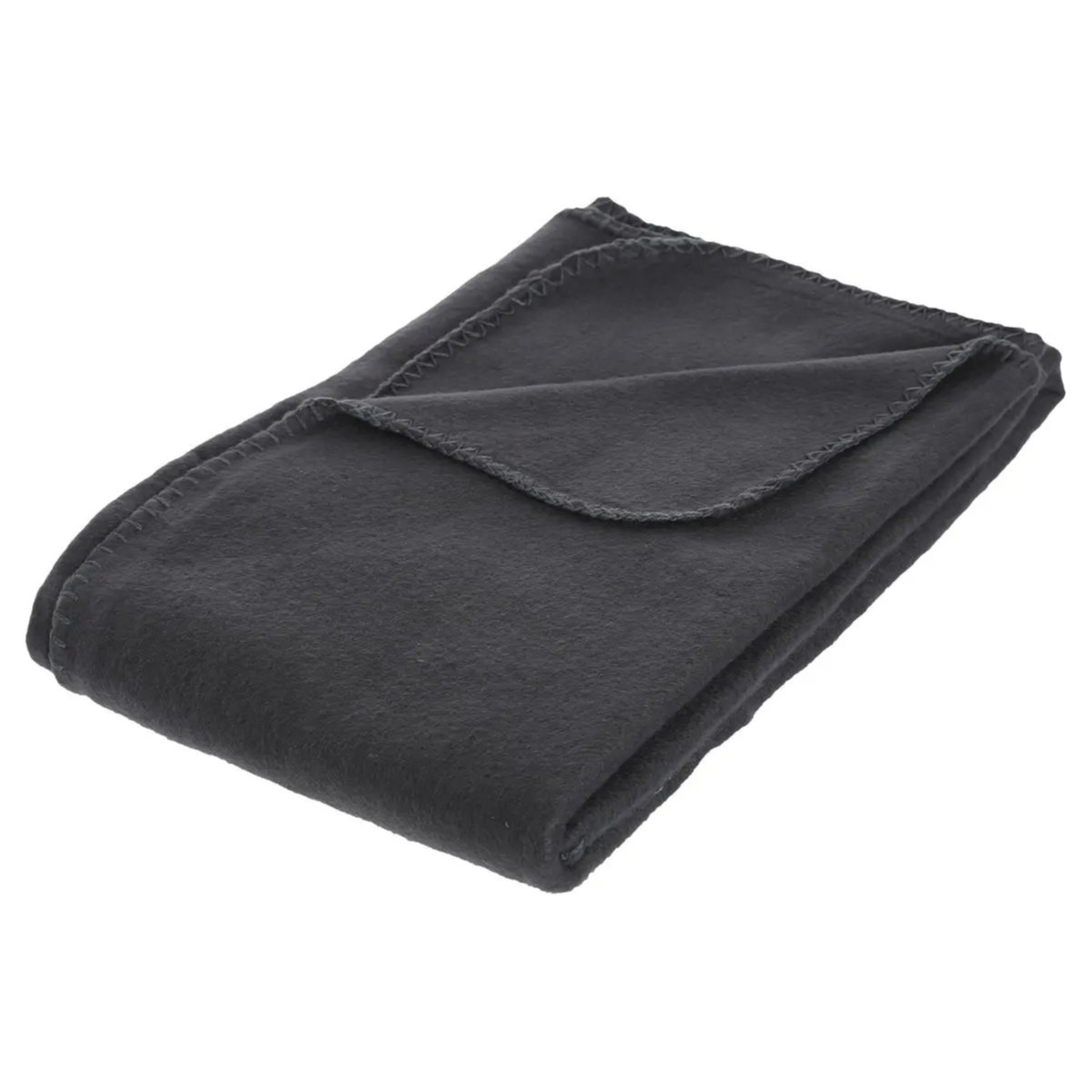 Atmosphera Polar Fleece deken of plaid - antraciet - 125 x 150 cm - polyester - Bankdeken - Fleece plaid -
