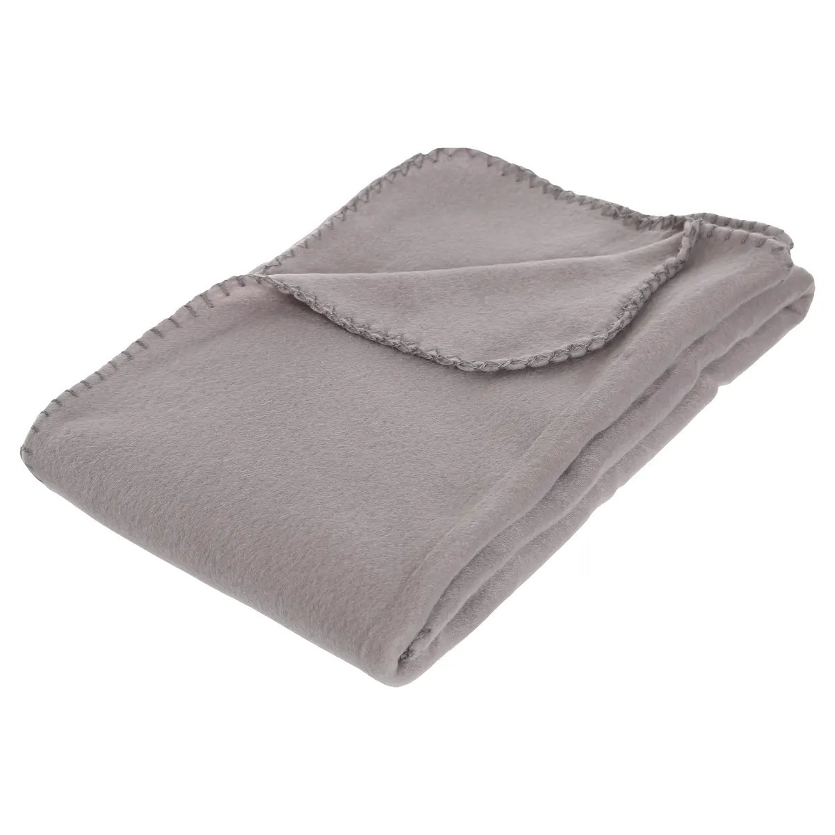Atmosphera Polar Fleece deken of plaid - grijs - 125 x 150 cm - polyester - Bankdeken - Fleece plaid -