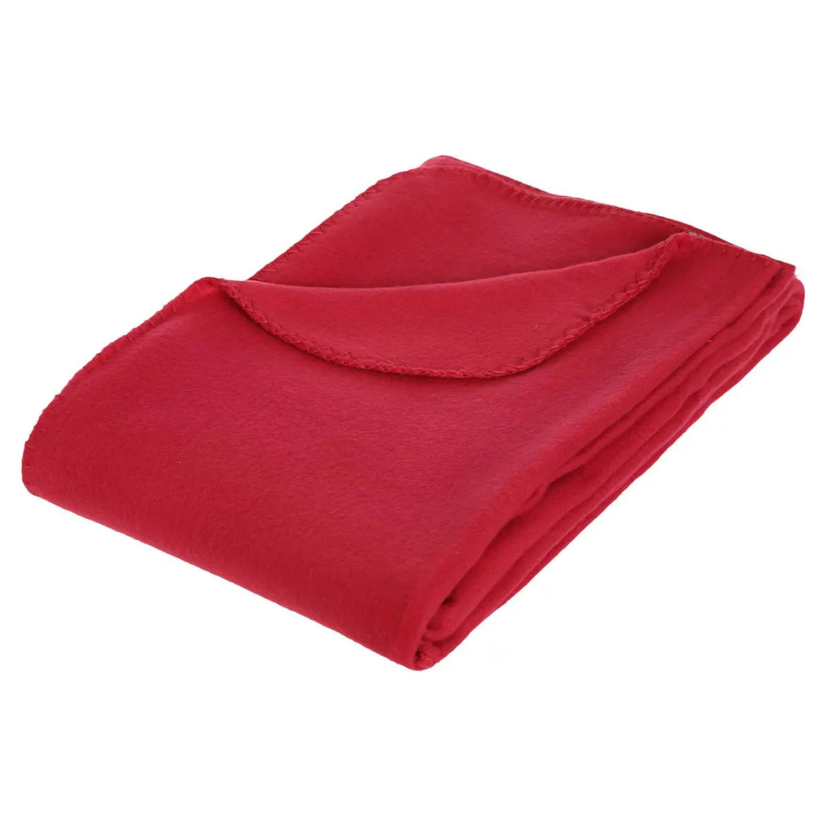 Atmosphera Polar Fleece deken of plaid - rood - 125 x 150 cm - polyester - Bankdeken - Fleece plaid -