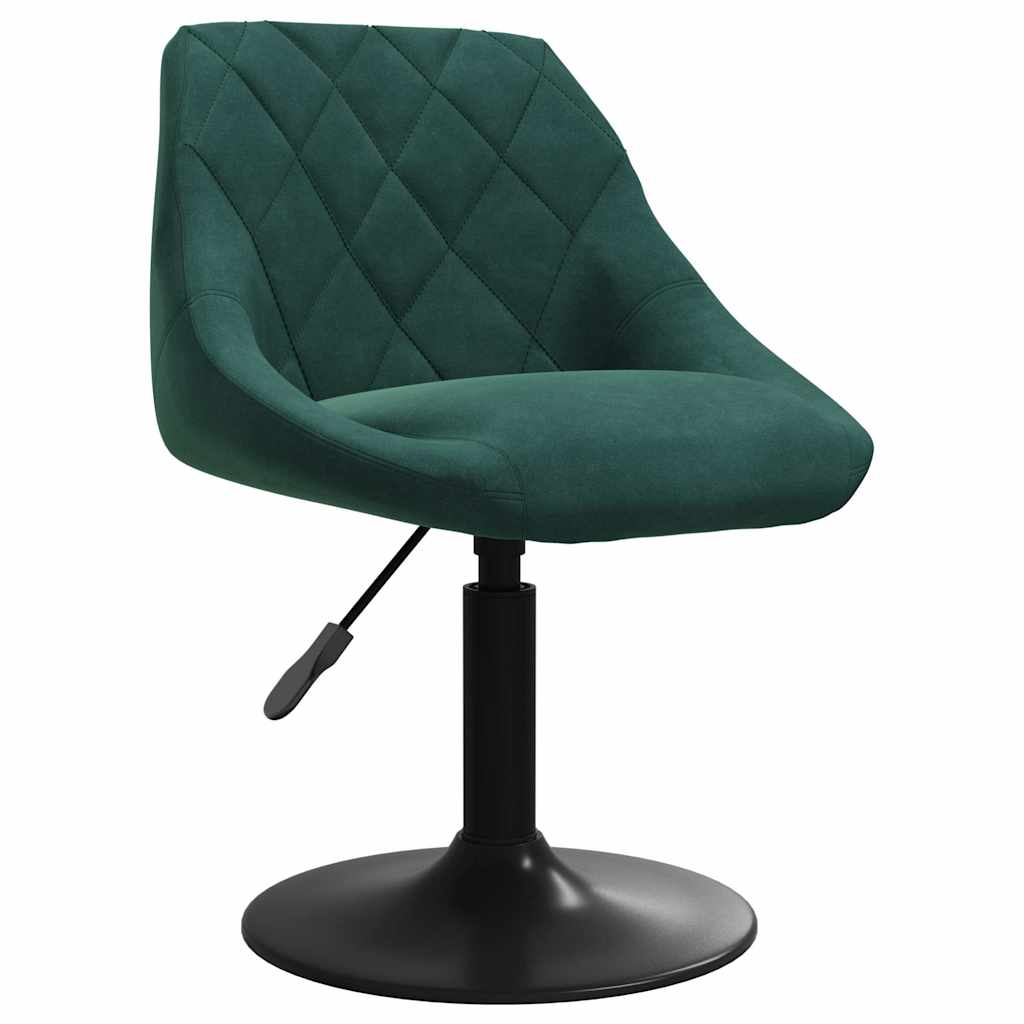 vidaXL Eetkamerstoelen draaibaar 4 st fluweel donkergroen