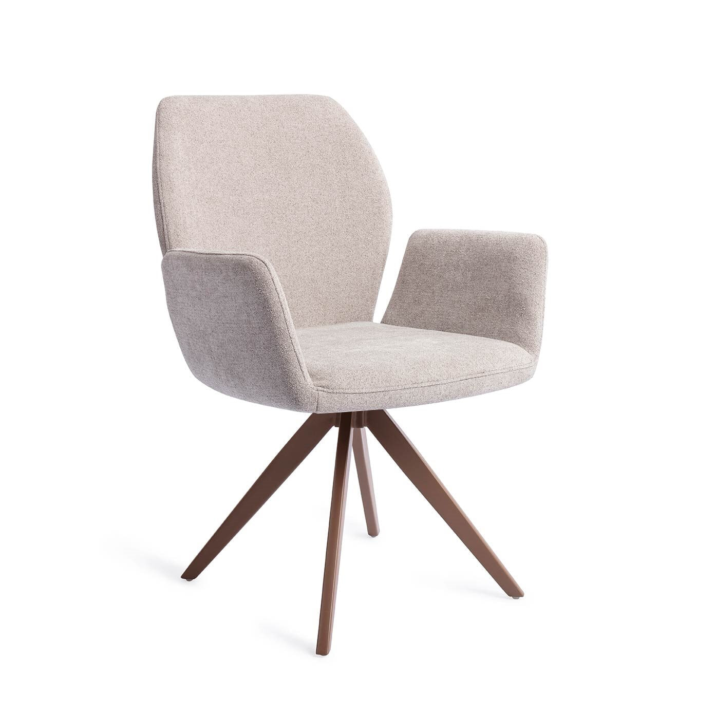 Jesper Home Draaibare Eetkamerstoel Misaki Turn Brown - Pretty Plaster