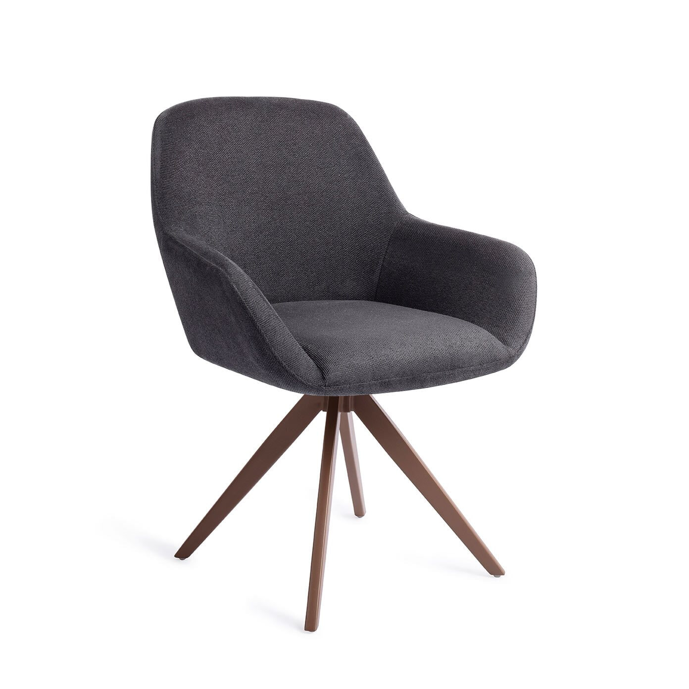 Jesper Home Draaibare Eetkamerstoel Kushi Turn Brown - Black-Out