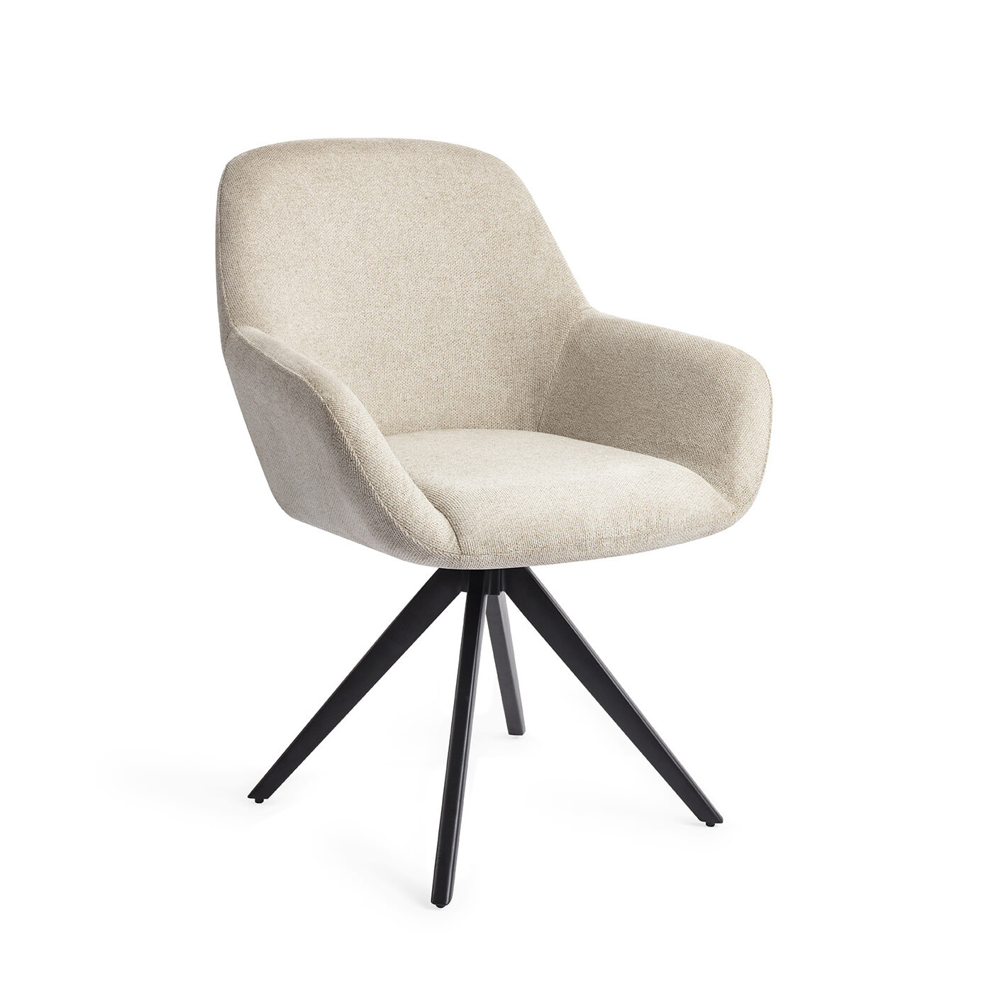 Jesper Home Eetkamerstoel Kushi Turn Black - Ivory Ivy