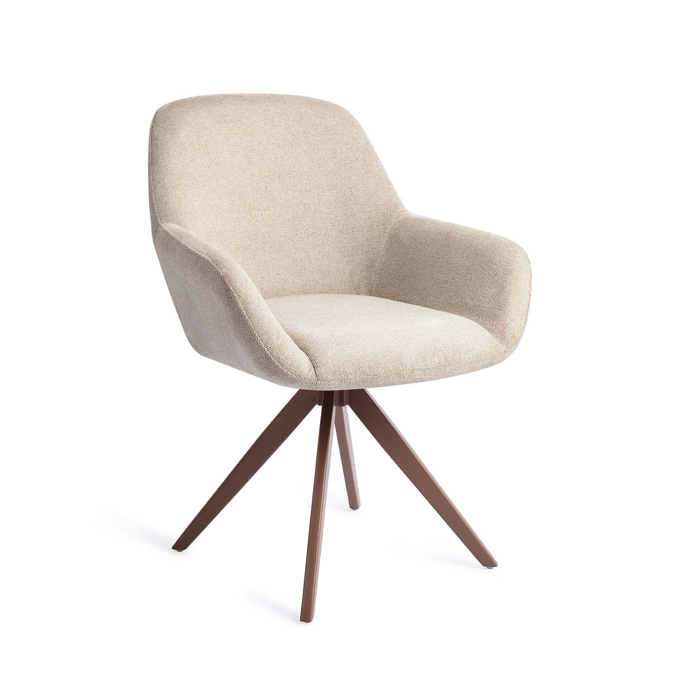 Jesper Home Draaibare Eetkamerstoel Kushi Turn Brown - Ivory Ivy