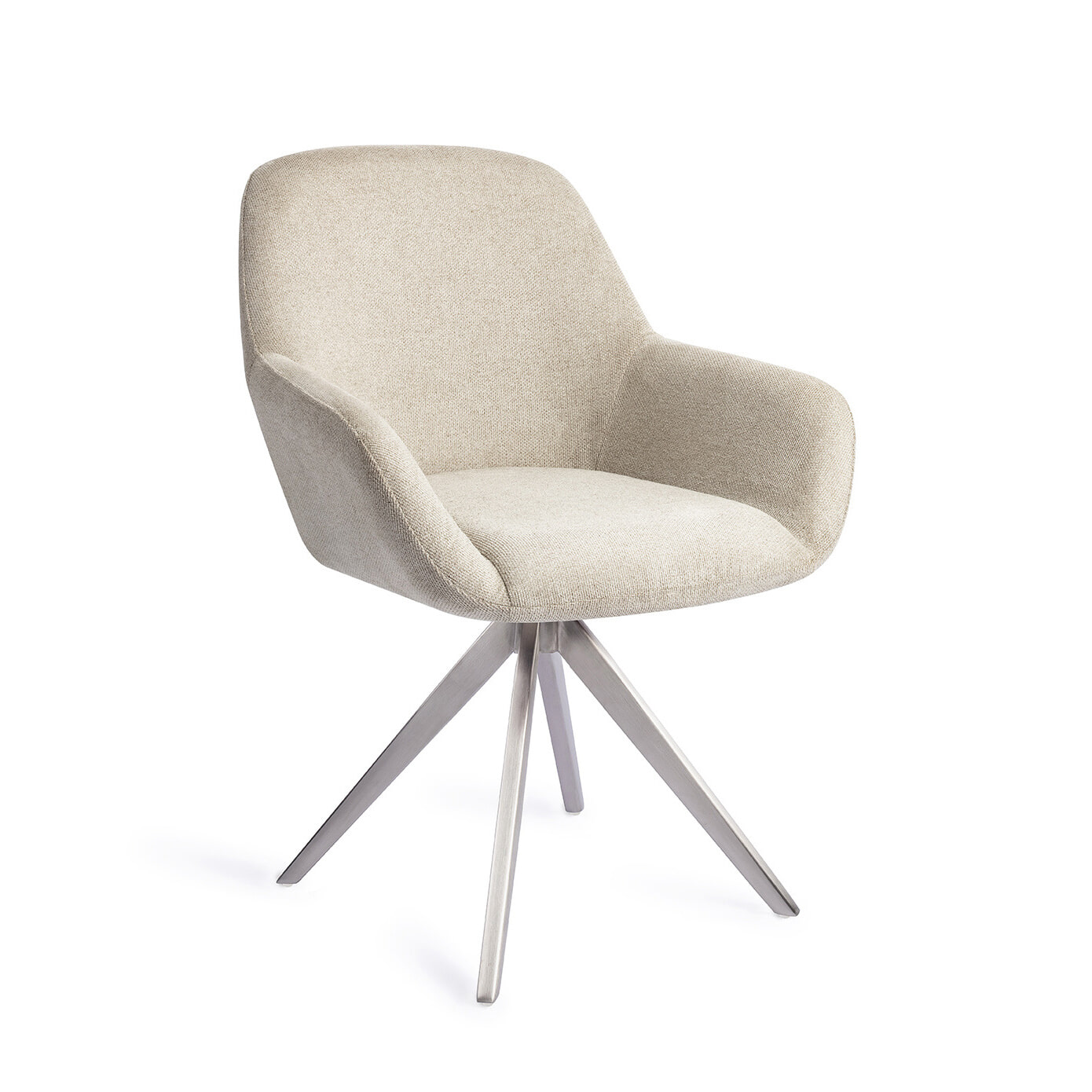 Jesper Home Eetkamerstoel Kushi Turn Steel - Ivory Ivy