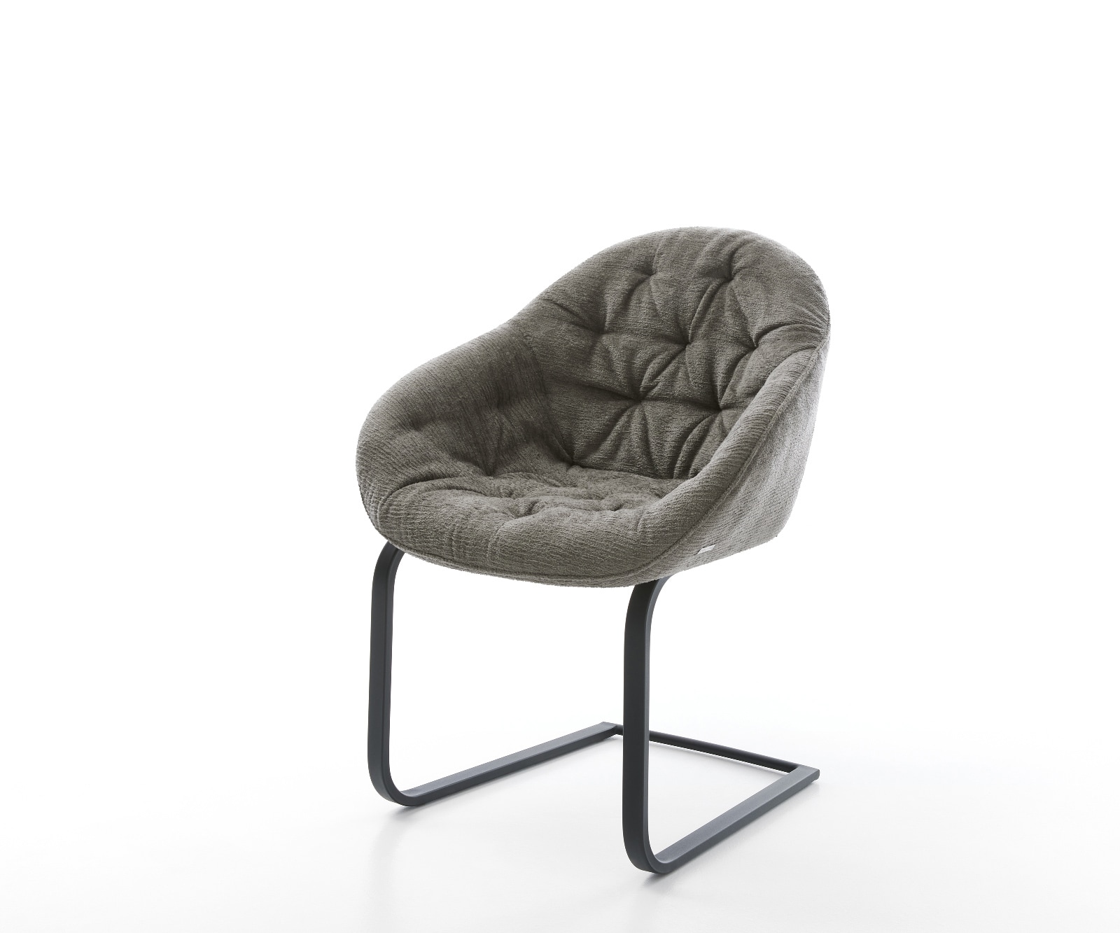 DELIFE Freischwinger Gaio-Flex Bouclé Soft Schlamm Freischwinger flach Schwarz
