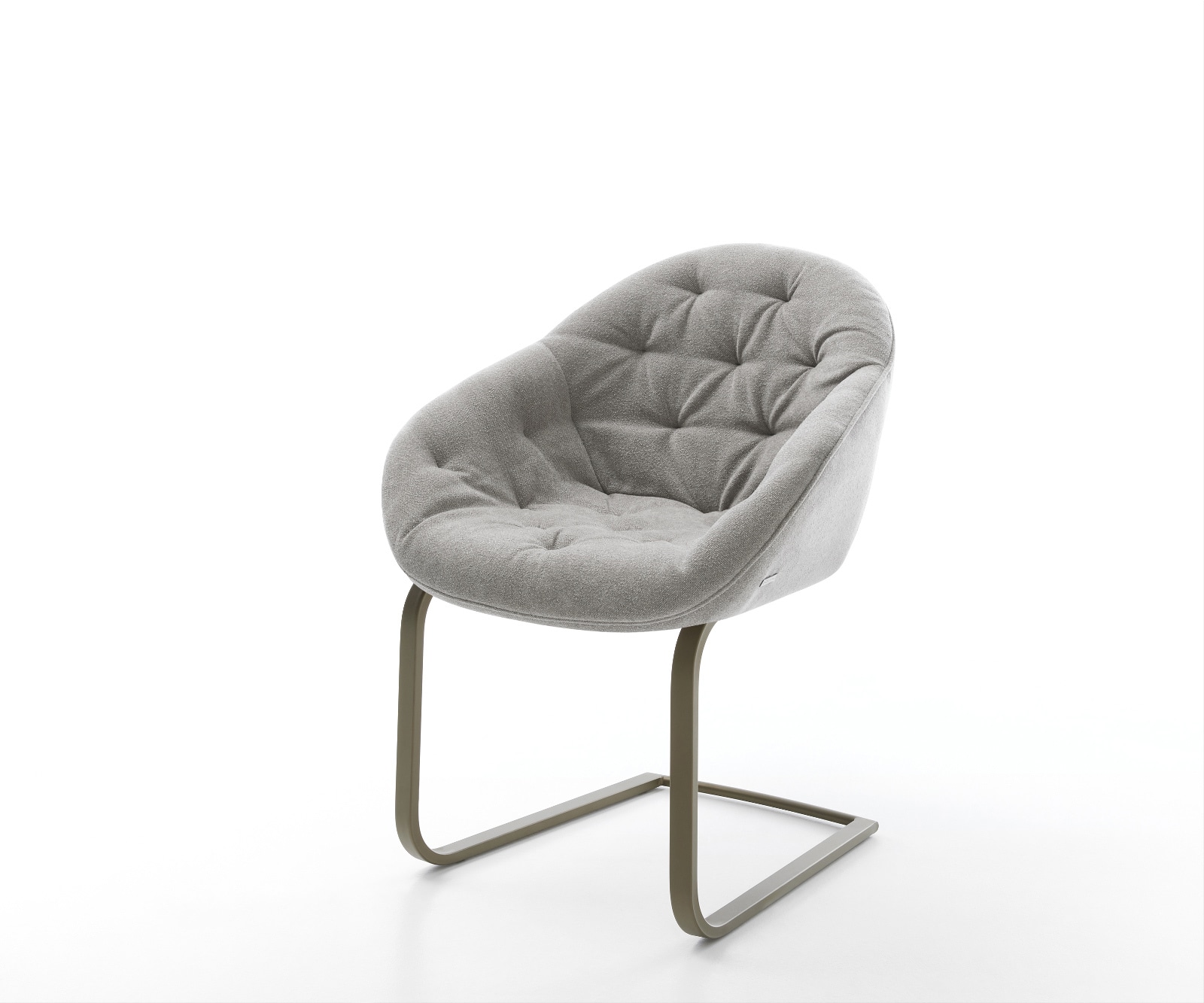 DELIFE Freischwinger Gaio-Flex Strukturstoff Soft Grau Freischwinger flach Effektfinish Titan
