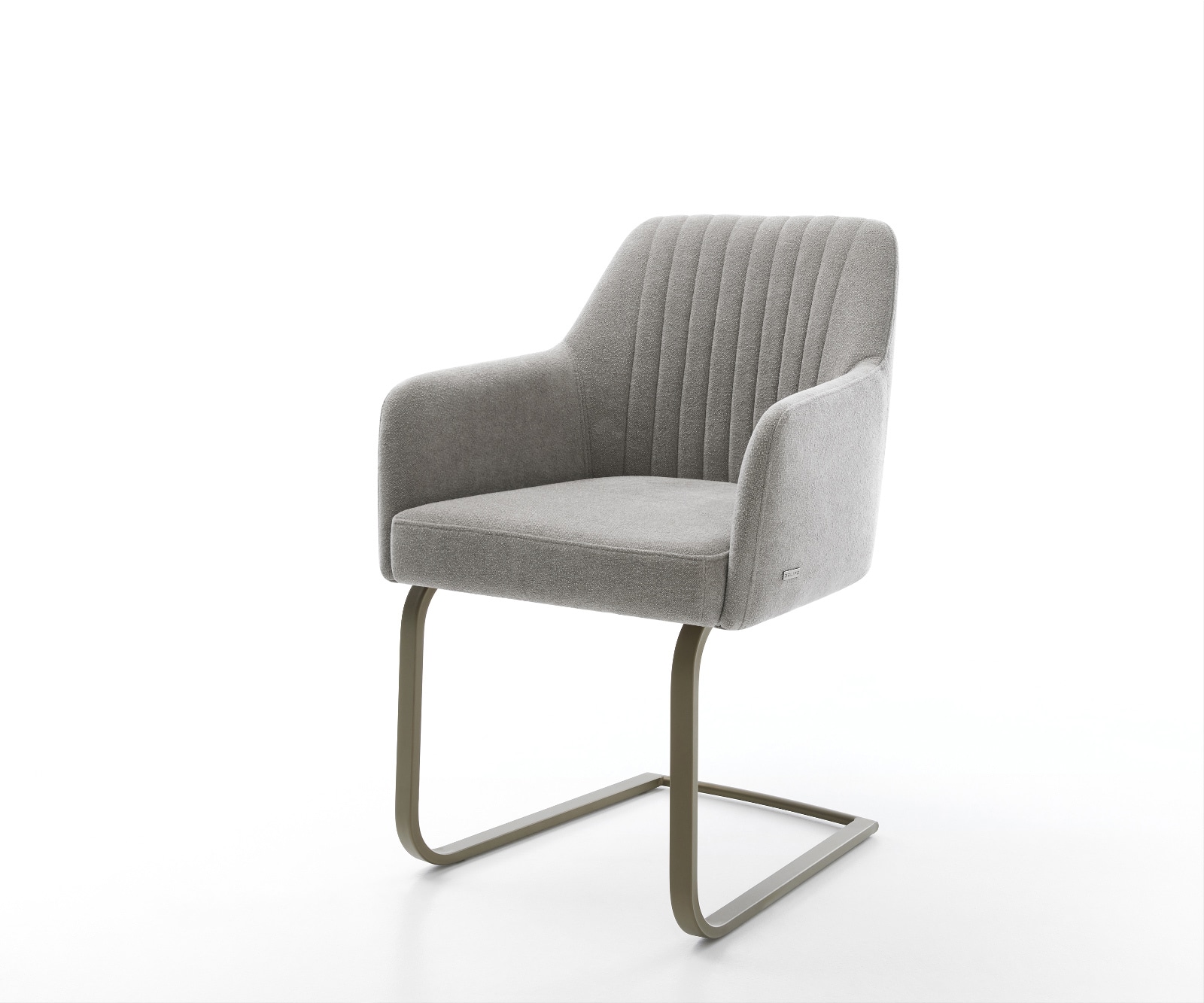 DELIFE Freischwinger Greg-Flex Strukturstoff Soft Grau Freischwinger flach Effektfinish Titan Taschenfederkern