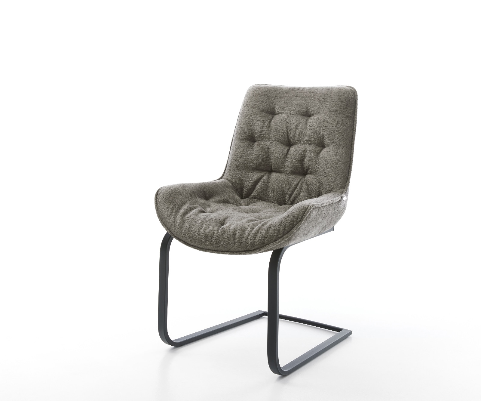 DELIFE Freischwinger Taimi-Flex Bouclé Soft Schlamm Freischwinger flach Schwarz