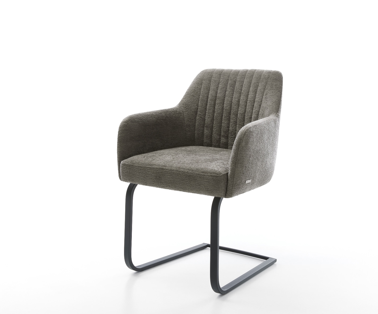 DELIFE Freischwinger Greg-Flex Bouclé Soft Schlamm Freischwinger flach Schwarz Taschenfederkern