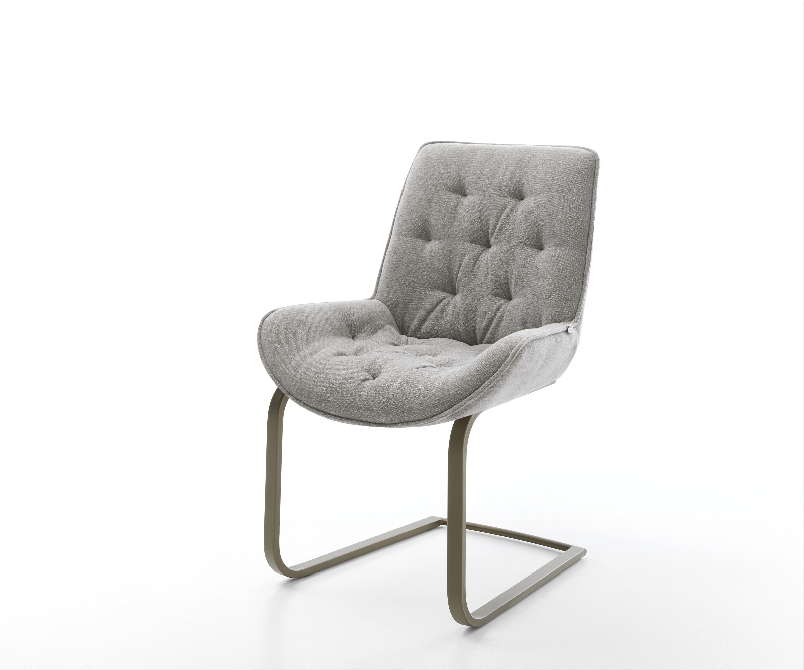 DELIFE Freischwinger Taimi-Flex Strukturstoff Soft Grau Freischwinger flach Effektfinish Titan