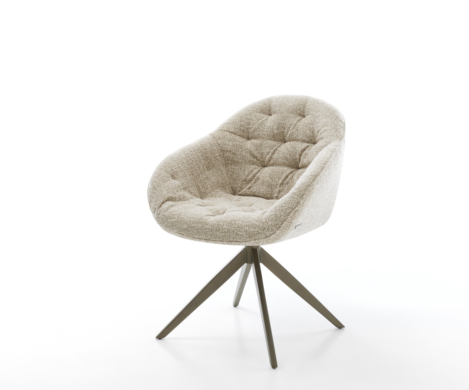 DELIFE Drehstuhl Gaio-Flex Webstoff Soft Beige Kreuzgestell breit Effektfinish Titan 360° drehbar Wippfunktion