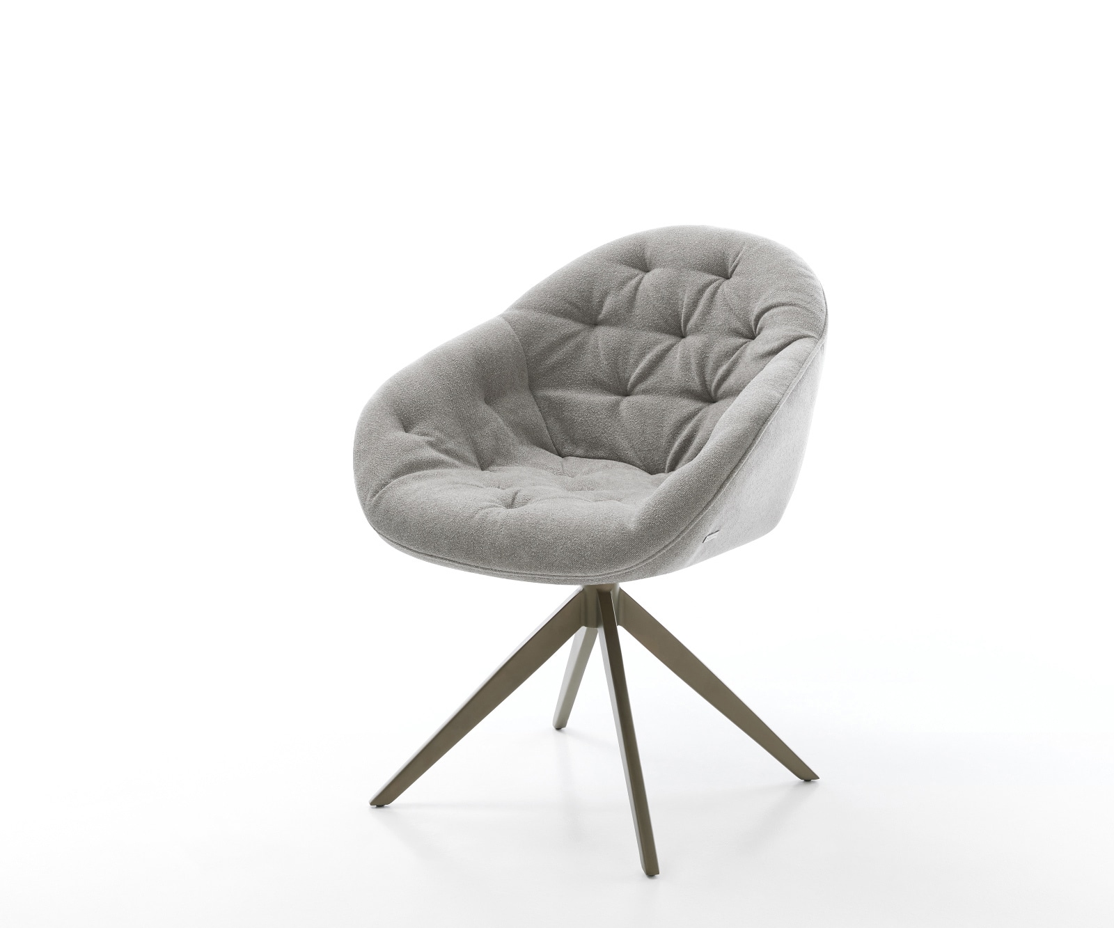 DELIFE Drehstuhl Gaio-Flex Strukturstoff Soft Grau Kreuzgestell breit Effektfinish Titan 360° drehbar Wippfunktion