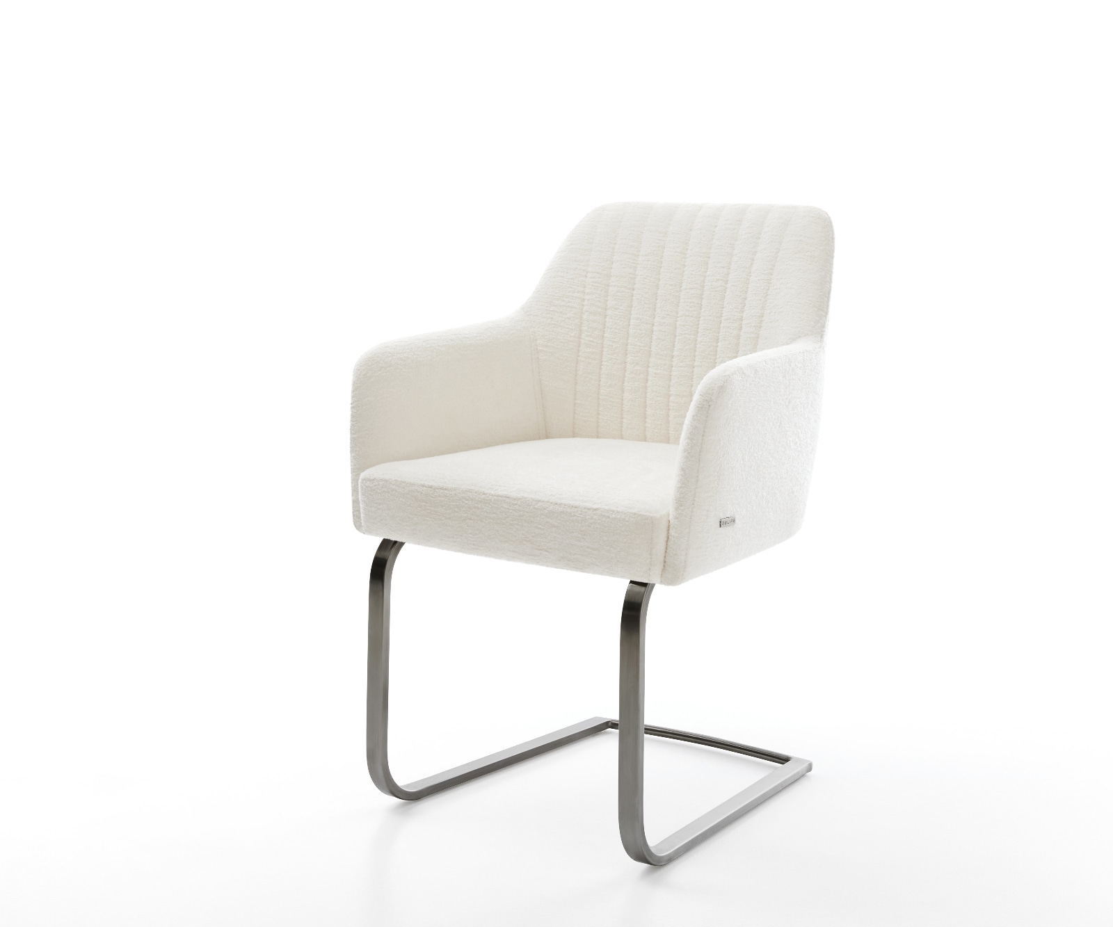 DELIFE Freischwinger Greg-Flex Bouclé Soft Beige Freischwinger flach Graphit Taschenfederkern