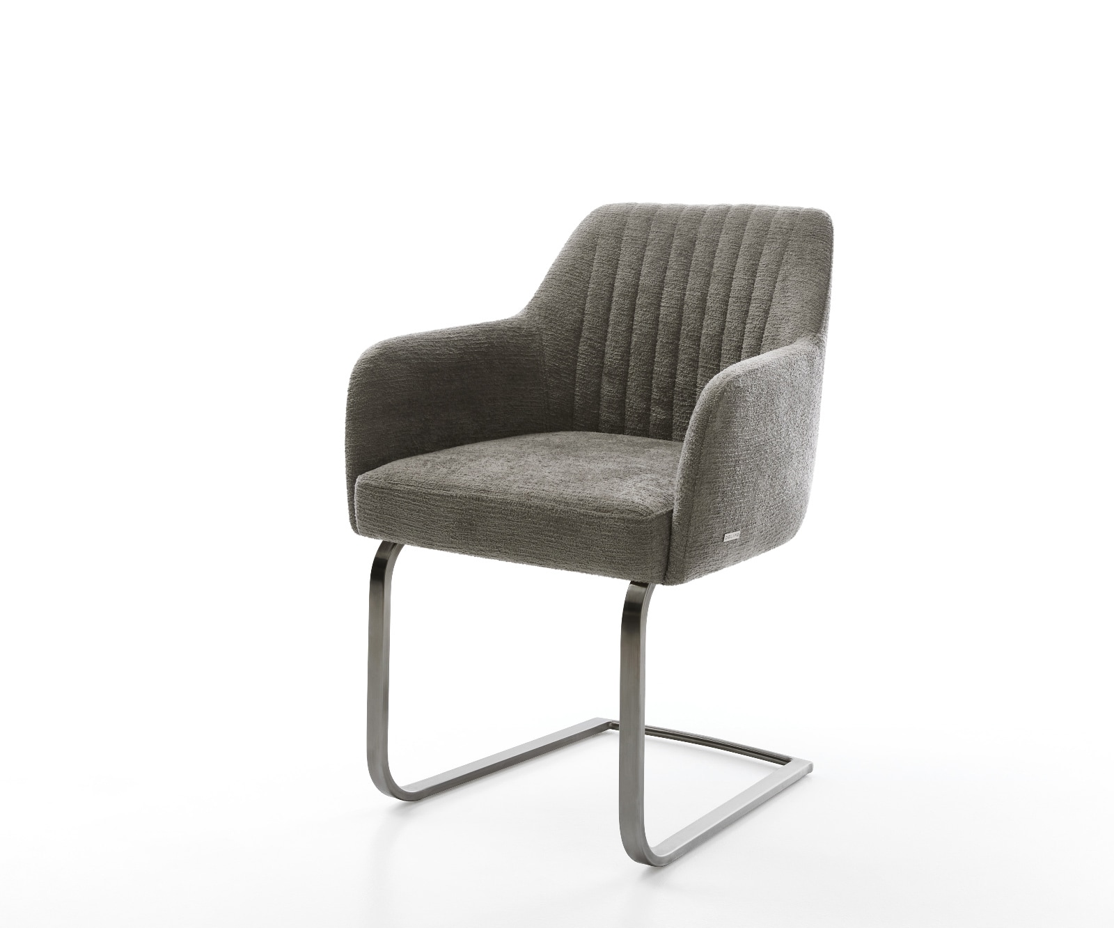 DELIFE Freischwinger Greg-Flex Bouclé Soft Schlamm Freischwinger flach Graphit Taschenfederkern