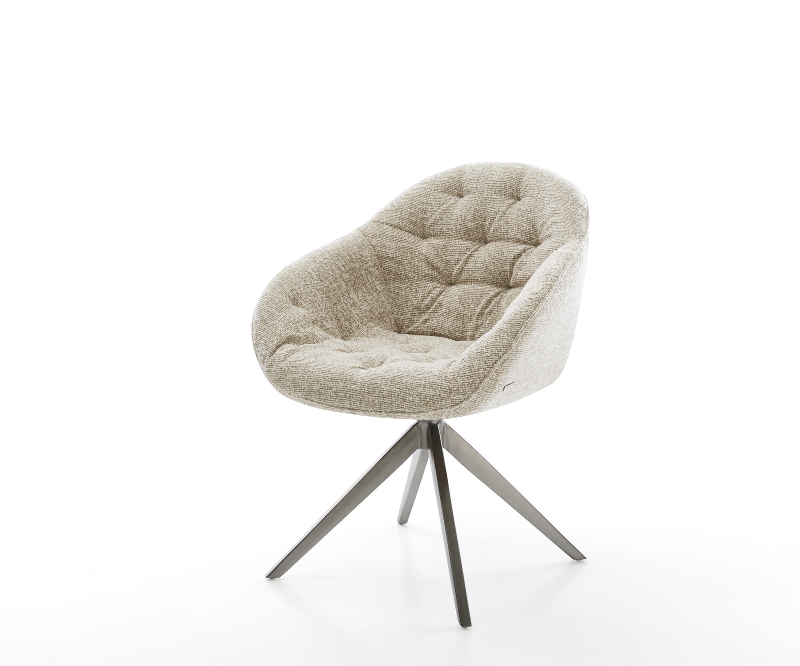 DELIFE Drehstuhl Gaio-Flex Webstoff Soft Beige Kreuzgestell breit Graphit 360° drehbar Wippfunktion