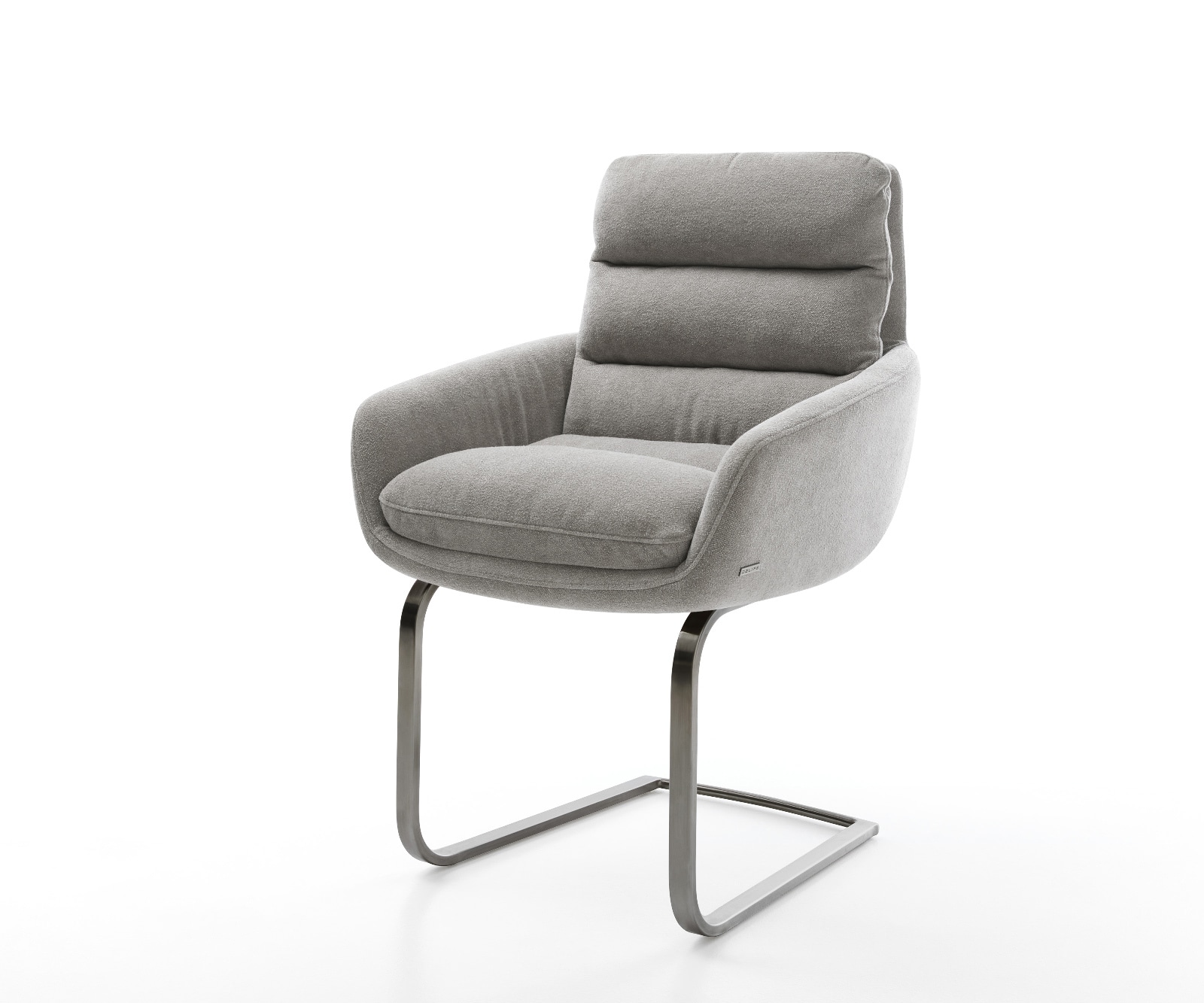 DELIFE Freischwinger Abelia-Flex mit Armlehnen Strukturstoff Soft Grau Freischwinger flach Graphit
