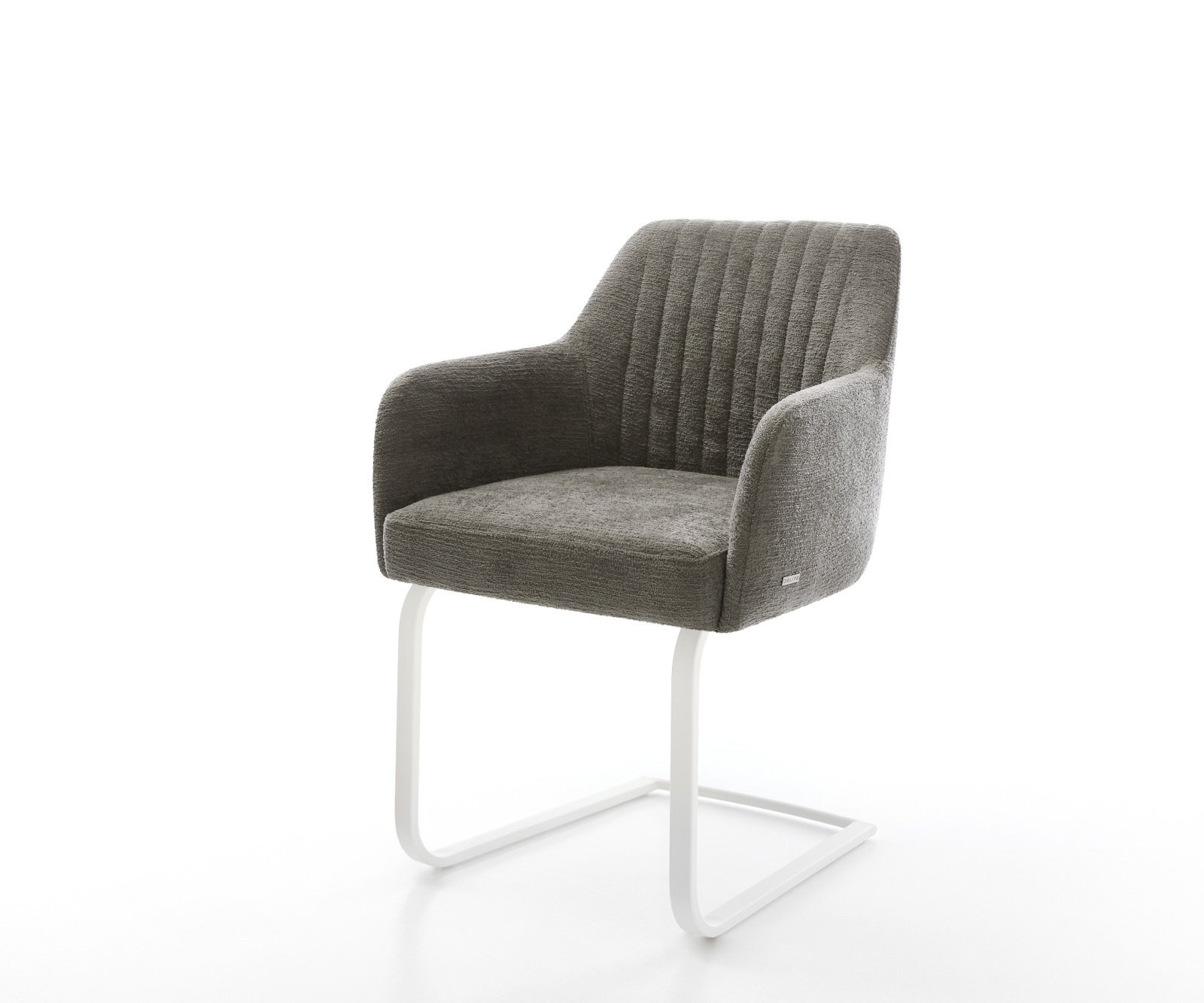 DELIFE Freischwinger Greg-Flex Bouclé Soft Schlamm Freischwinger flach Weiß Taschenfederkern