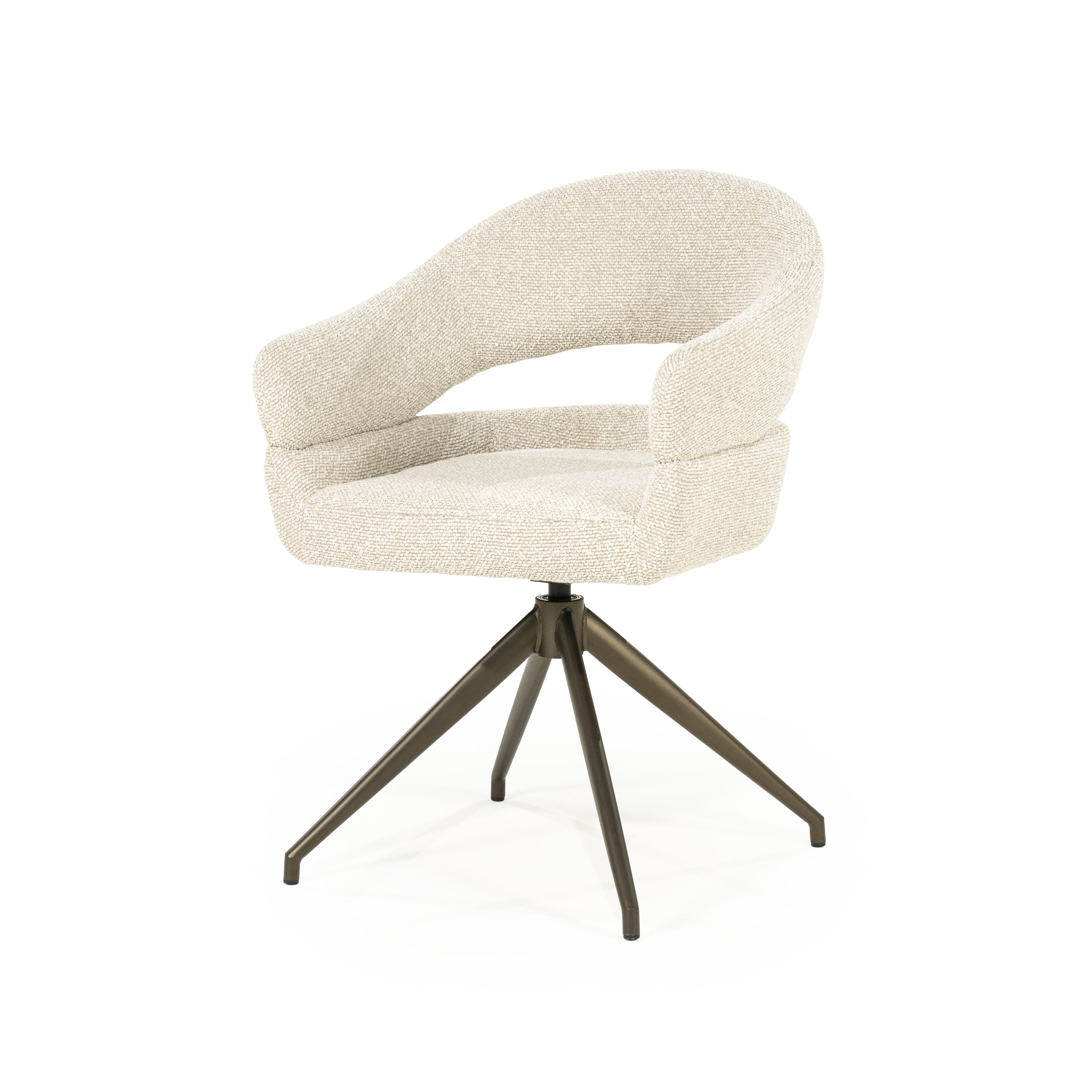 Eleonora Draaibare Eetkamerstoel Hailey Bouclé - Beige