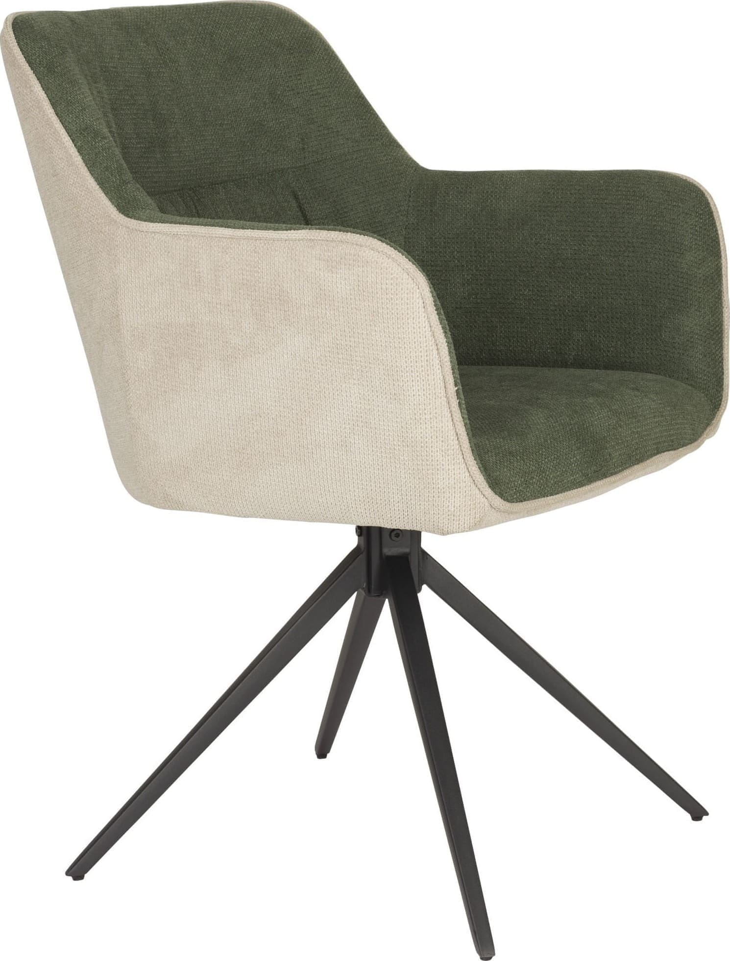 White Label Living | Armstoel Daley Beige/green | Eetkamerstoelen | Armstoel