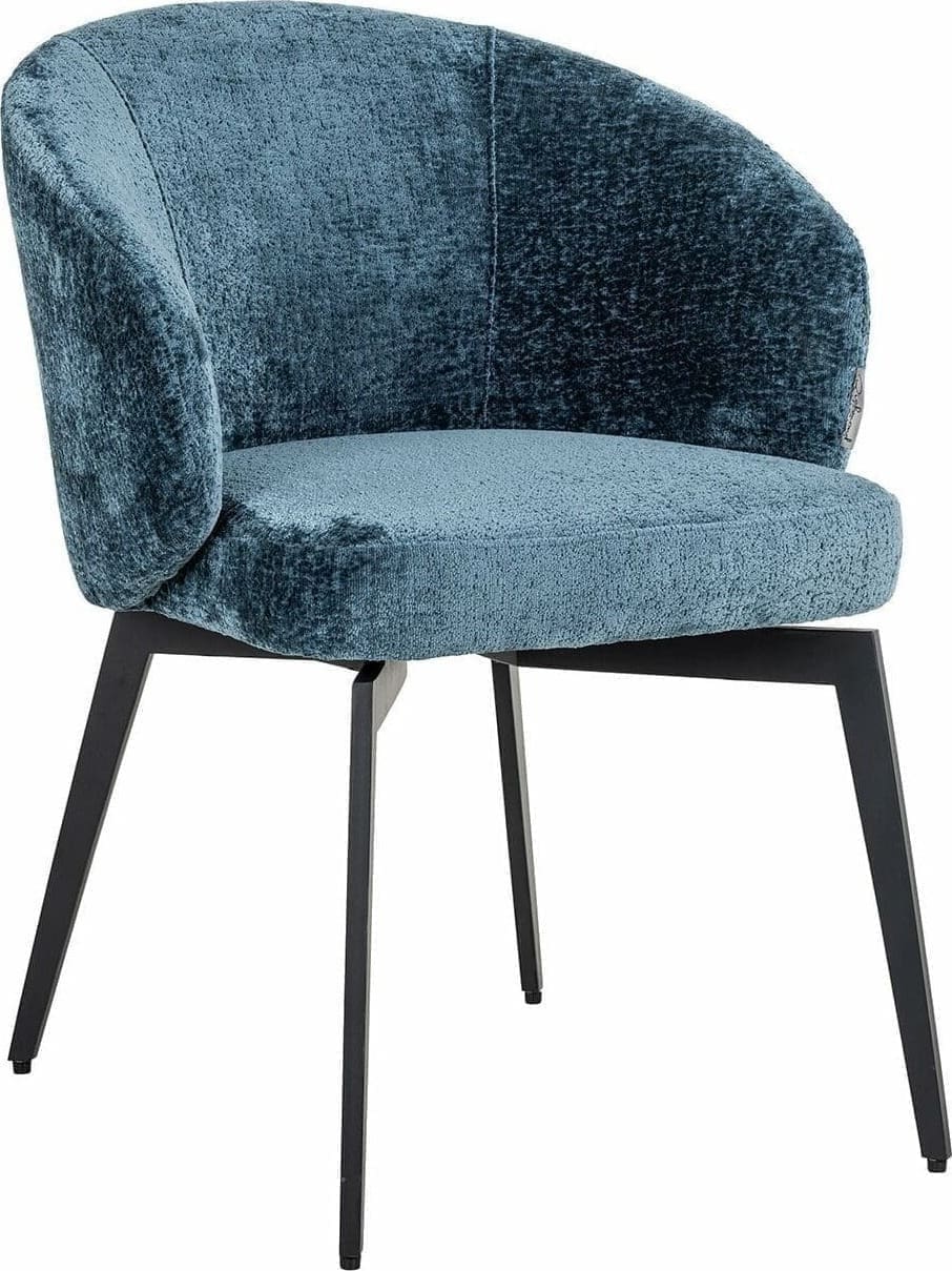 Richmond Interiors | Stoel Amphara - blue chenille | Zitmeubels eetkamer | Eetkamerstoel