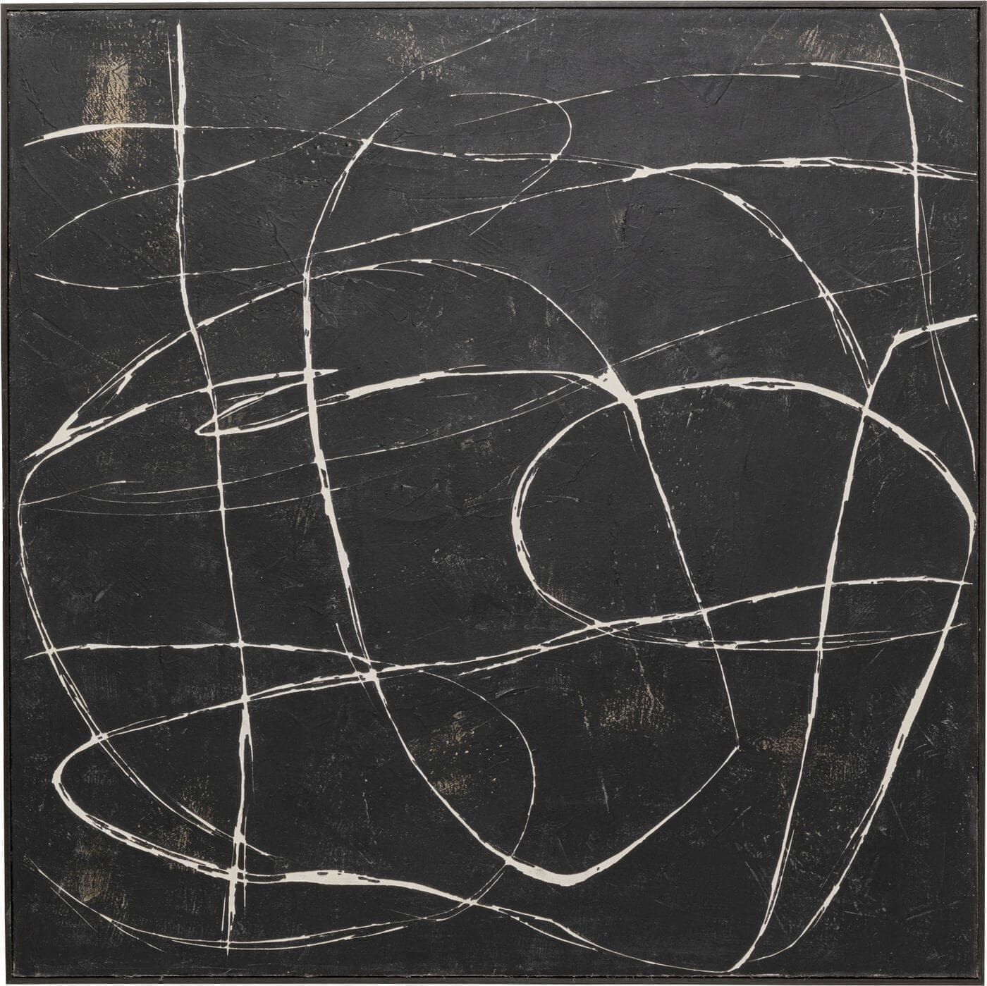 Kare Design | Schilderij Canvas Sketch Black 120x120cm | Eetkamerstoelen | Schilderij