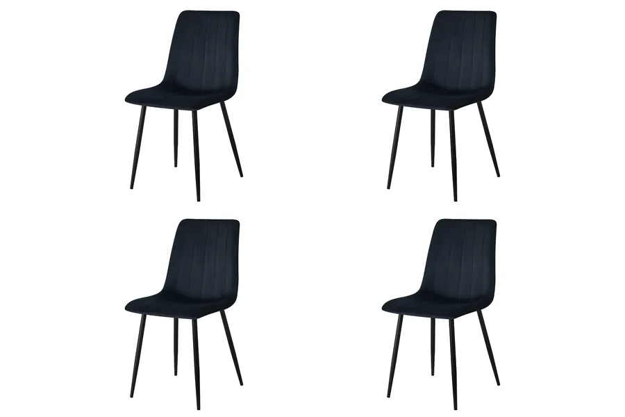 WOONENZO Eetkamerstoel Elly - zwart - set van 4