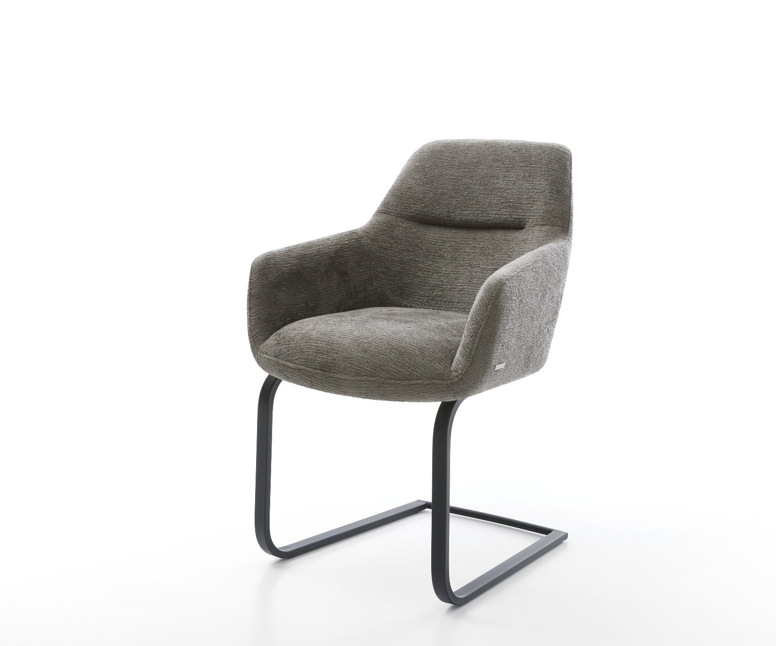 DELIFE Freischwinger Pejo-Flex Bouclé Soft Schlamm Freischwinger flach Schwarz Taschenfederkern