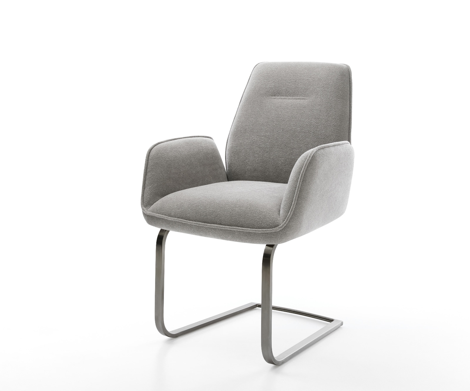 DELIFE Freischwinger Zoa-Flex Strukturstoff Soft Grau Freischwinger flach Graphit Taschenfederkern