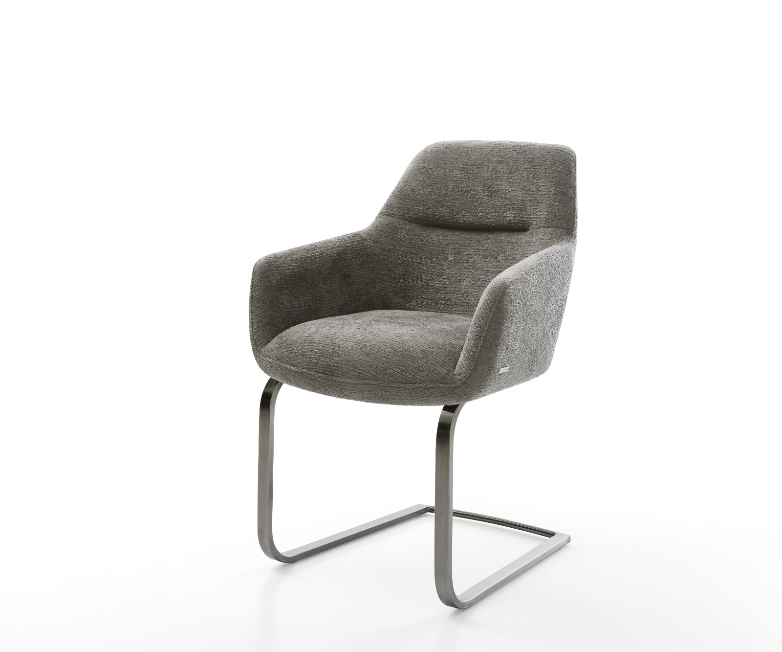 DELIFE Freischwinger Pejo-Flex Bouclé Soft Schlamm Freischwinger flach Graphit Taschenfederkern