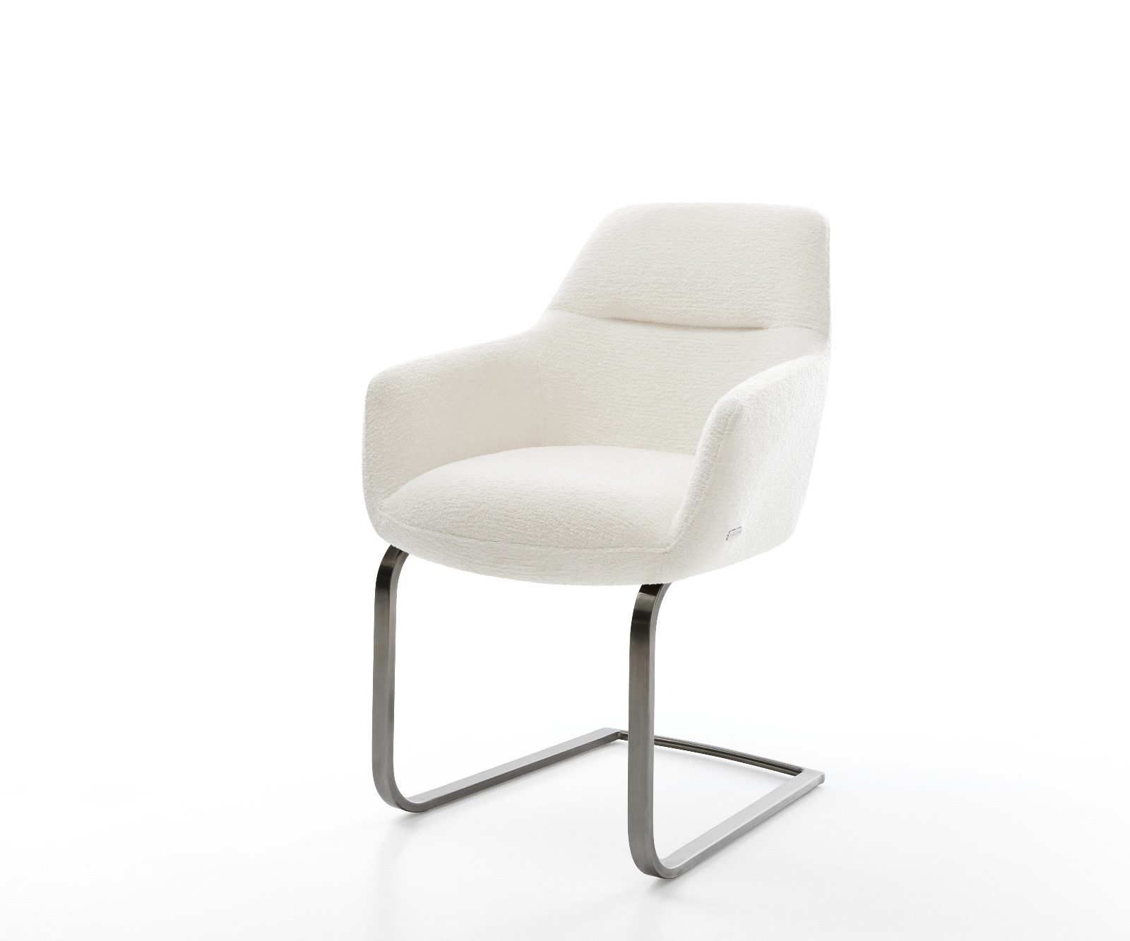DELIFE Freischwinger Pejo-Flex Bouclé Soft Beige Freischwinger flach Graphit Taschenfederkern