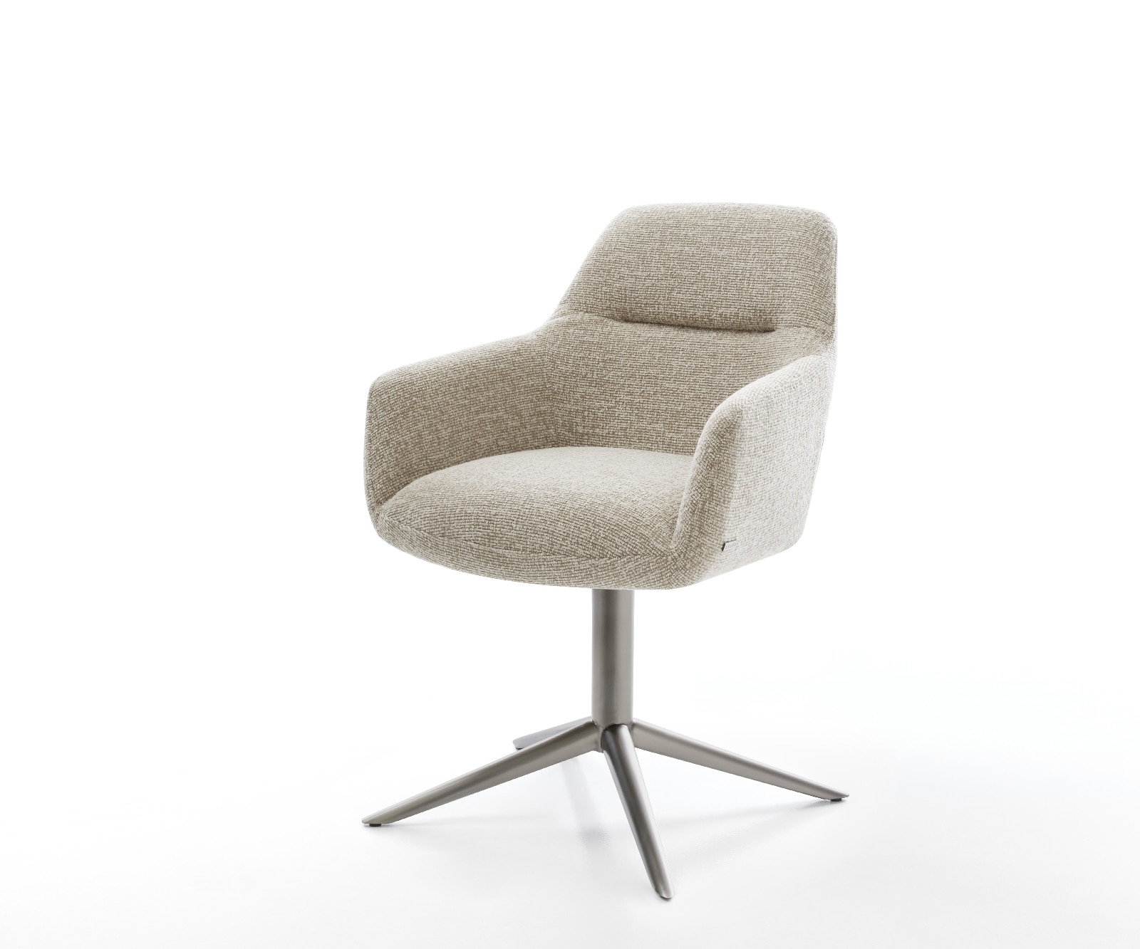 DELIFE Drehstuhl Pejo-Flex Webstoff Soft Beige Fußkreuz Graphit 360° drehbar Wippfunktion Taschenfederkern