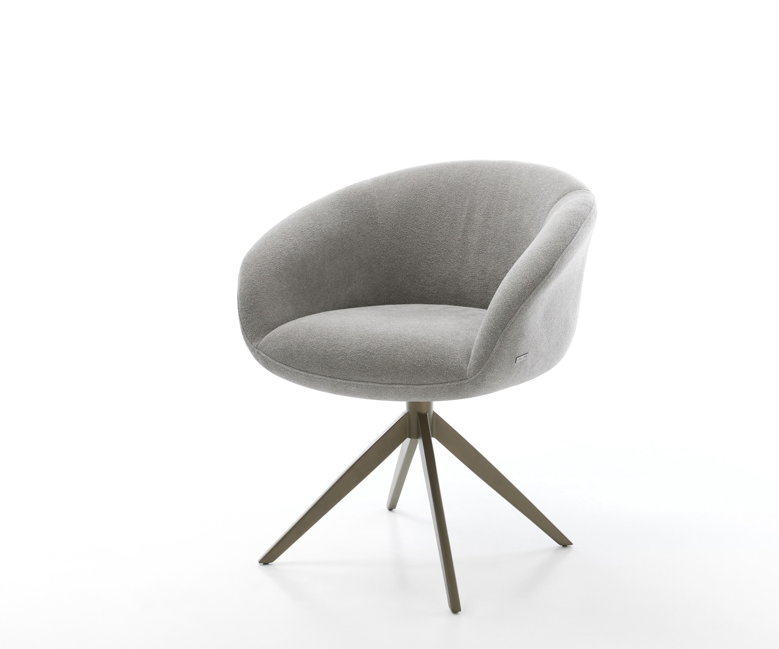 DELIFE Drehstuhl Vinka-Flex mit Armlehnen Strukturstoff Soft Grau Kreuzgestell breit Effektfinish Titan 360° drehbar Wippfunktion Taschenfederkern
