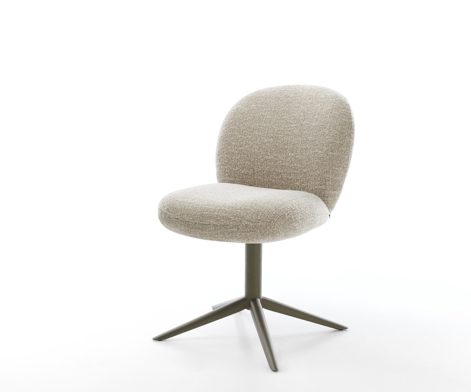 DELIFE Drehstuhl Nube-Flex Webstoff Soft Beige Fußkreuz Effektfinish Titan 360° drehbar Wippfunktion Taschenfederkern