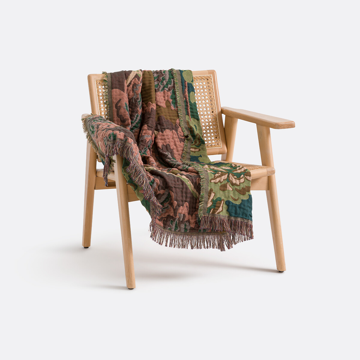 LA REDOUTE INTERIEURS Jacquardplaid met franjes, Leanore