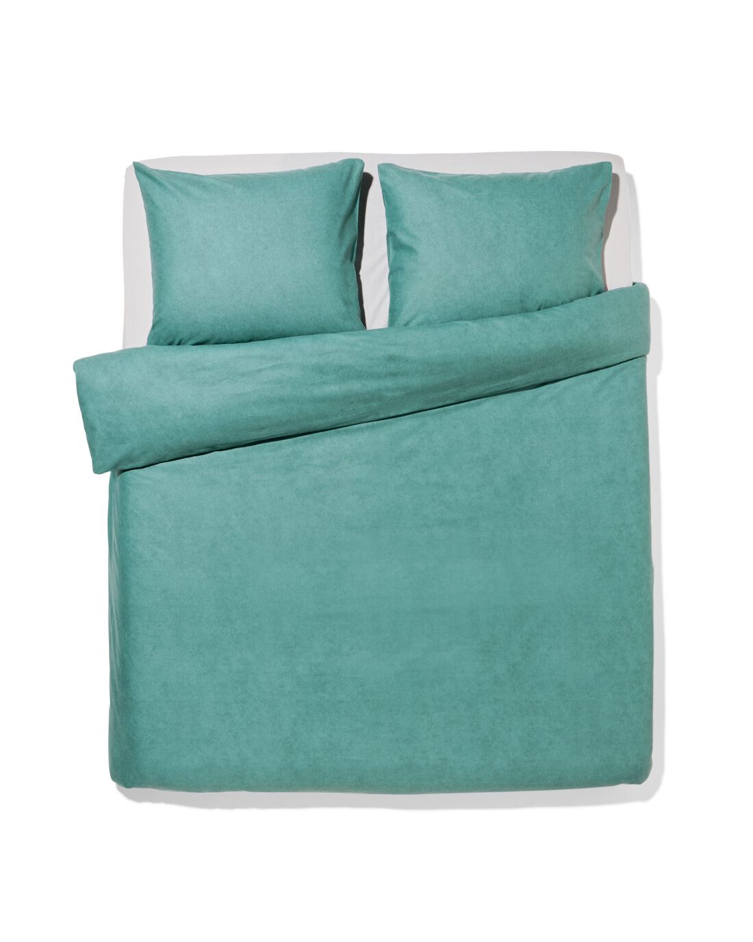 051 Dekbedovertrek 200x200/220cm Flanel Melange Groen (groen)