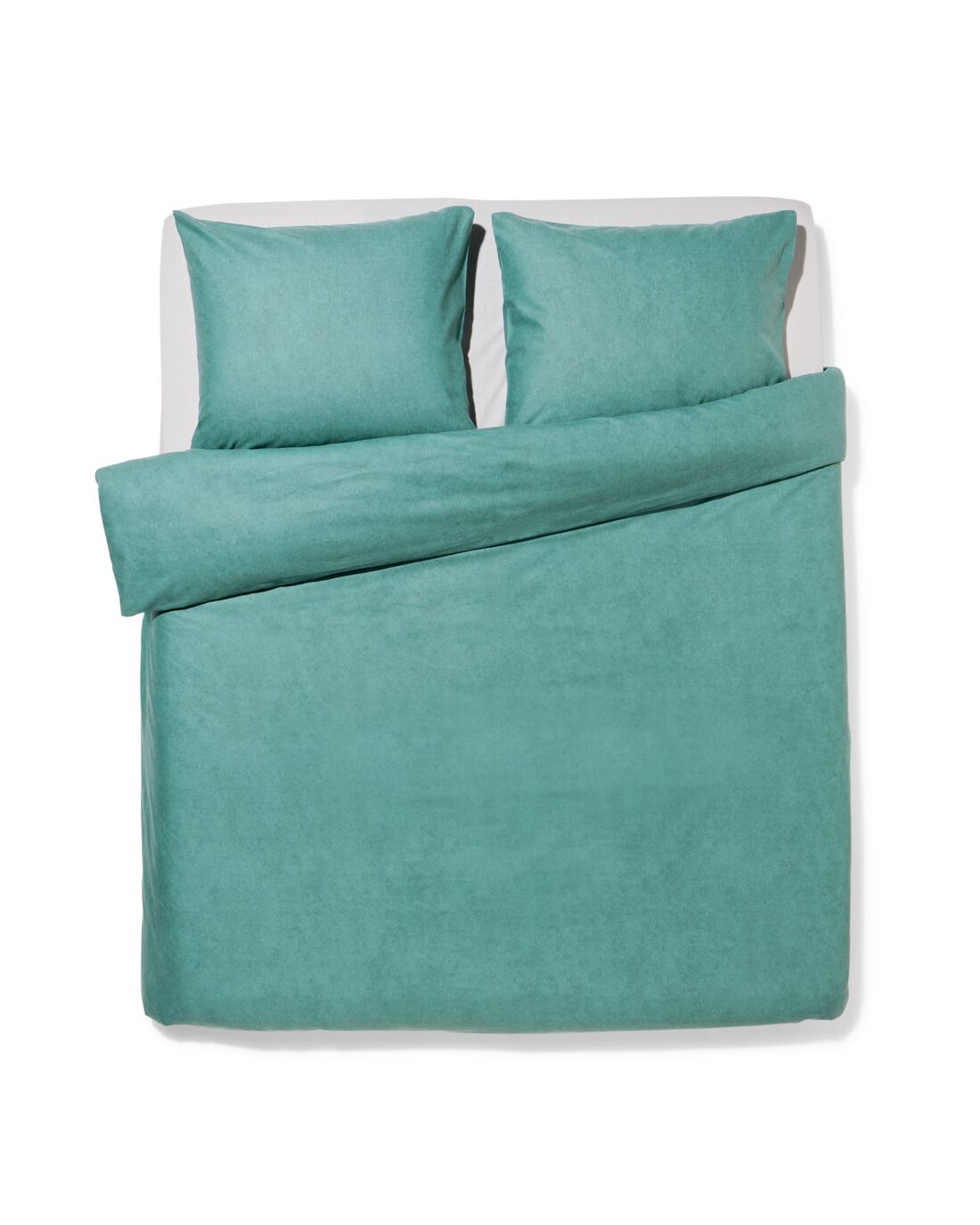 051 Dekbedovertrek 240x200/220cm Flanel Melange Groen (groen)