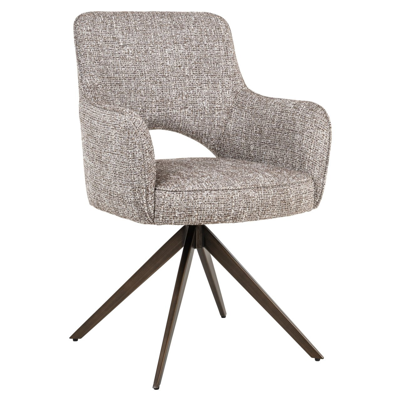 Richmond Interiors Richmond Draaibare Eetkamerstoel Ginerva Tweed stof - Earth