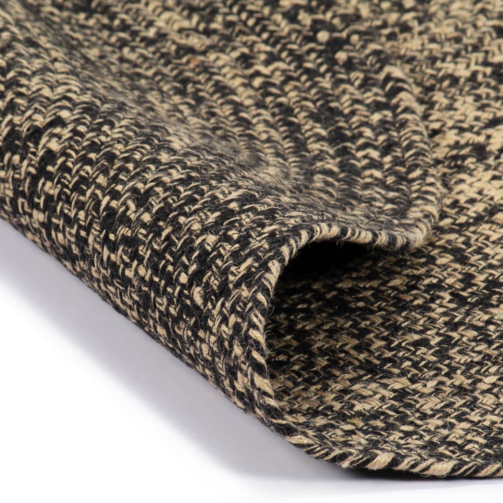 vidaXL Vloerkleed handgemaakt 180 cm jute zwart en bruin